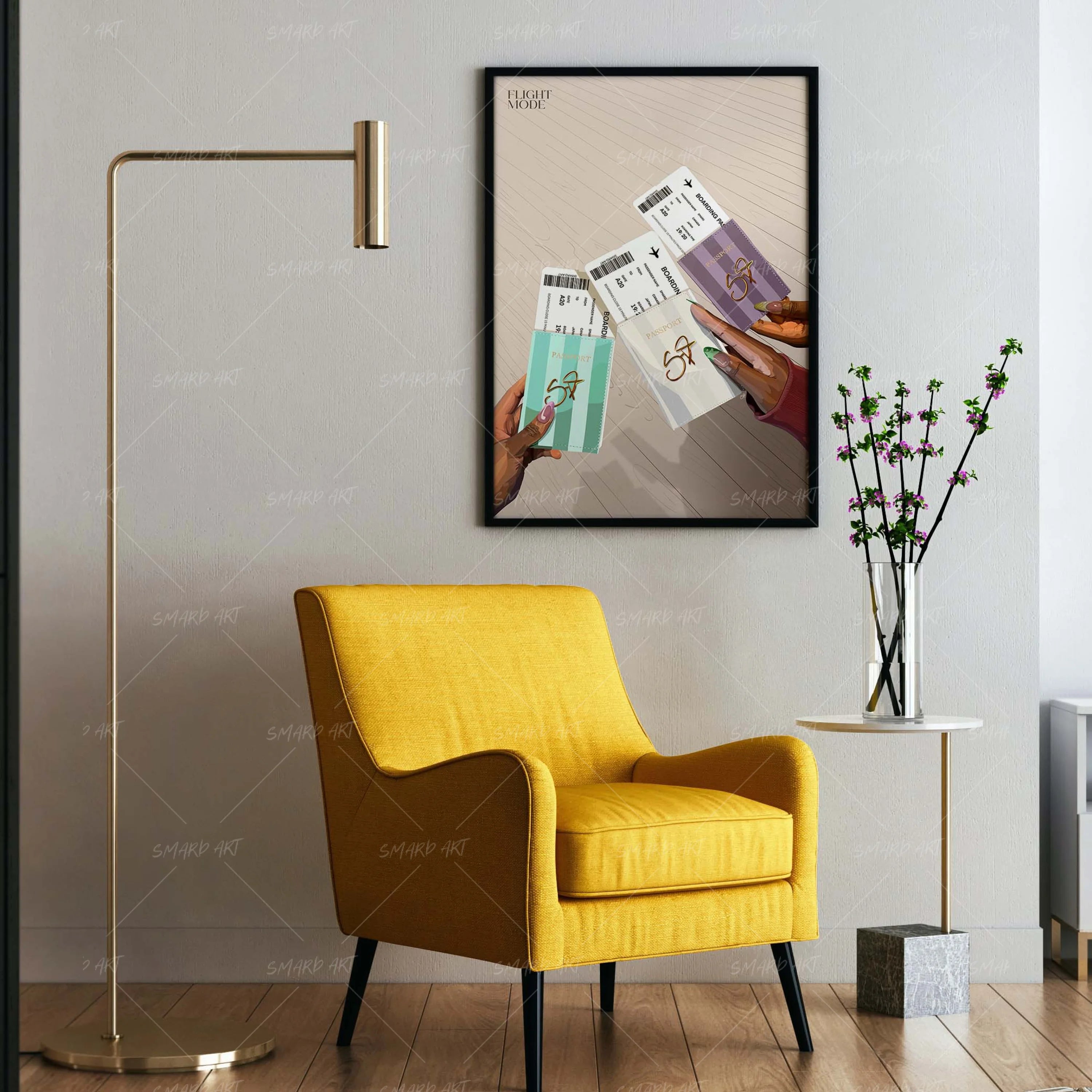 Flight Mode-wall art print featuring decorative artistic design suitable for living rooms, offices, and schools by SmardArt. Elevate your space with Black wall art that speaks to culture, identity, and creativity. At Smard, we celebrate artistry made with melanin, bringing powerful and inspiring designs to life.
