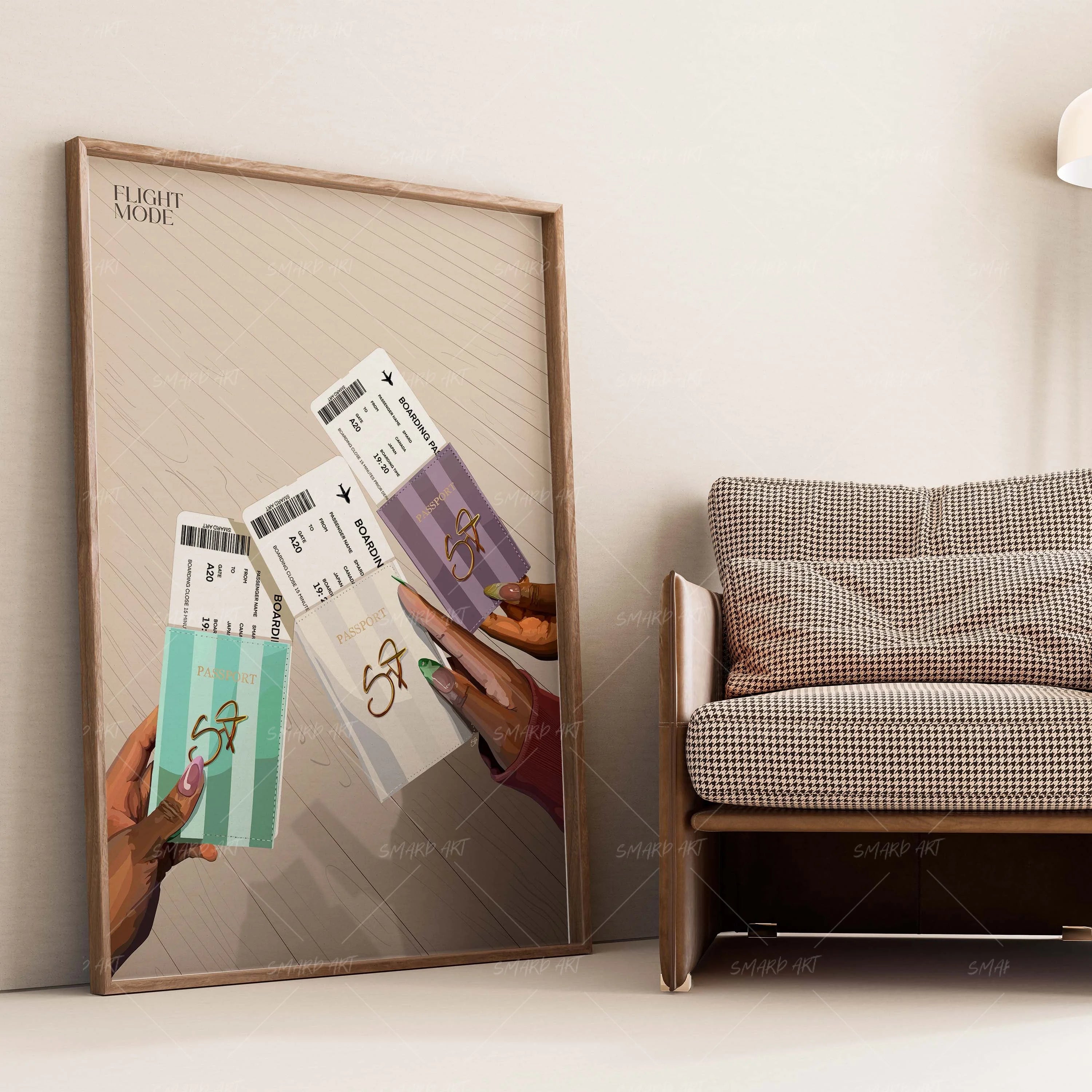 Flight Mode-wall art print featuring decorative artistic design suitable for living rooms, offices, and schools by SmardArt. Elevate your space with Black wall art that speaks to culture, identity, and creativity. At Smard, we celebrate artistry made with melanin, bringing powerful and inspiring designs to life.