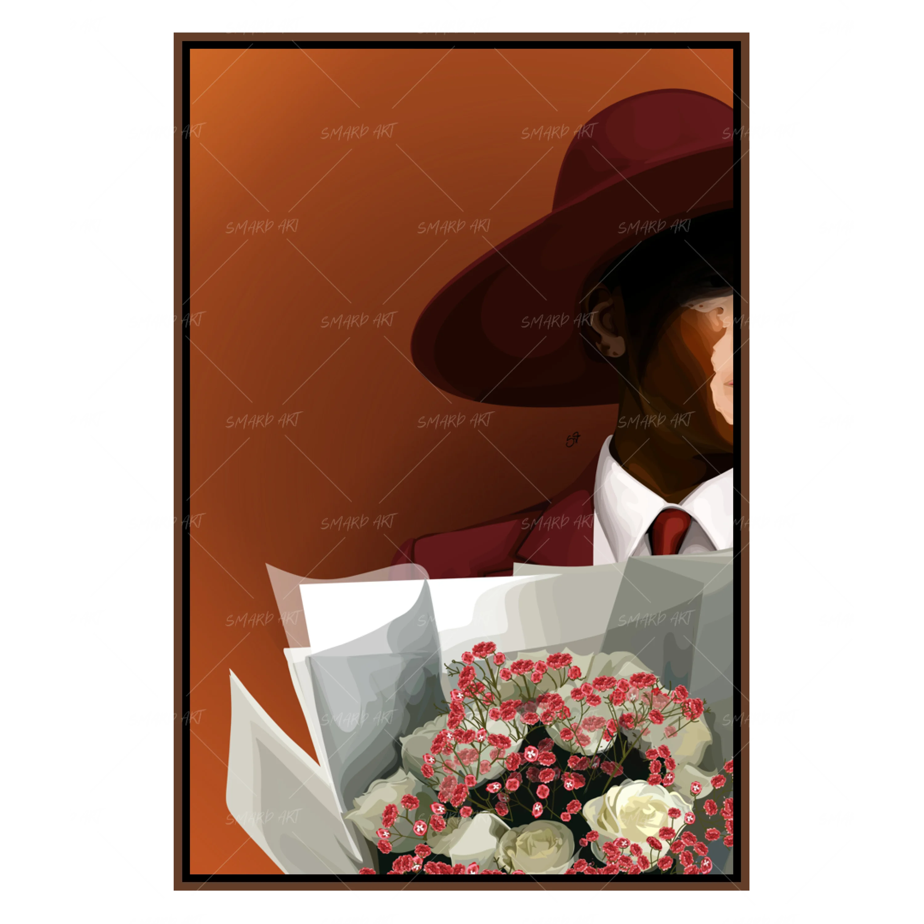 Floral Intentions-wall art print featuring decorative artistic design suitable for living rooms, offices, and schools by SmardArt. Elevate your space with Black wall art that speaks to culture, identity, and creativity. At Smard, we celebrate artistry made with melanin, bringing powerful and inspiring designs to life.