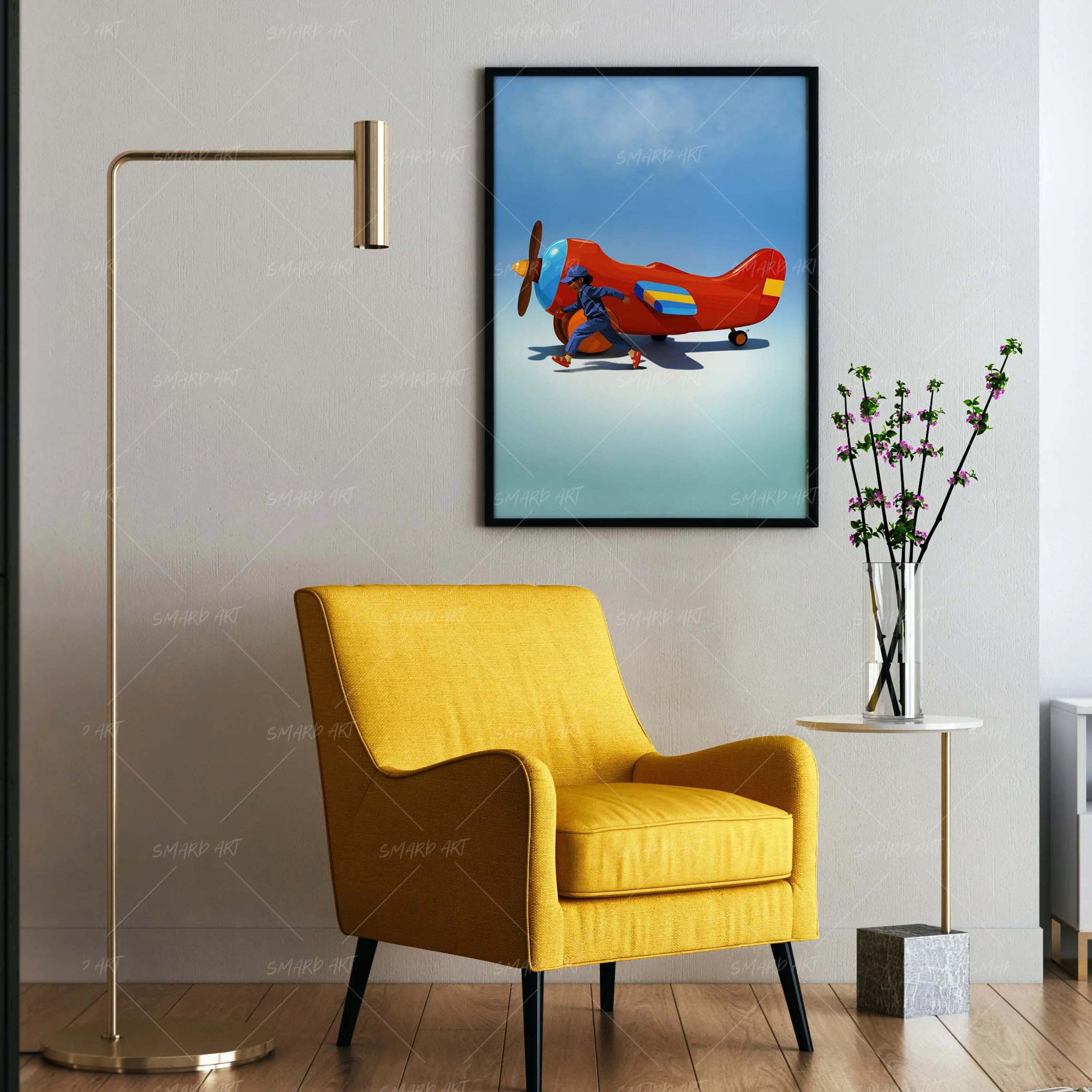 Fly Me High-wall art print featuring decorative artistic design suitable for living rooms, offices, and schools by SmardArt. Elevate your space with Black wall art that speaks to culture, identity, and creativity. At Smard, we celebrate artistry made with melanin, bringing powerful and inspiring designs to life.
