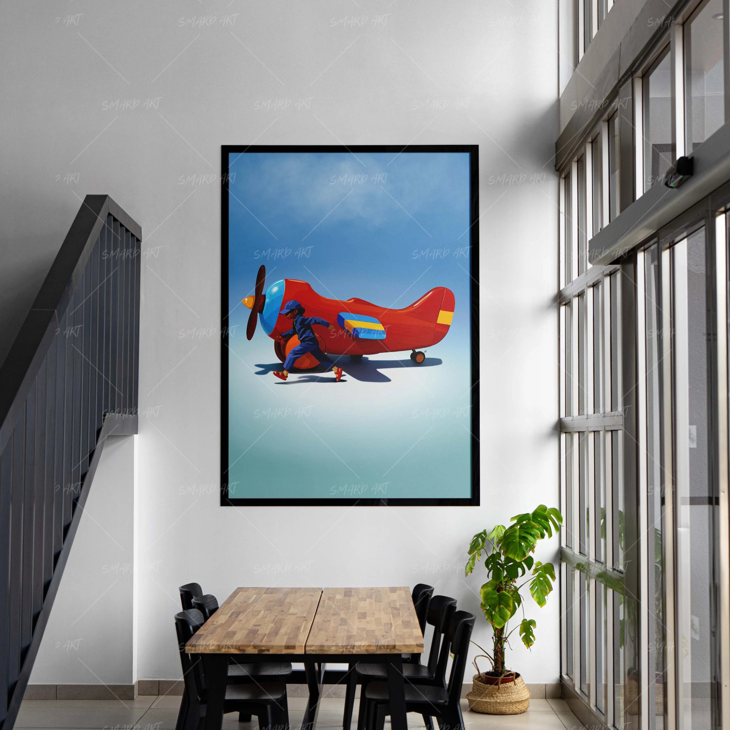 Fly Me High-wall art print featuring decorative artistic design suitable for living rooms, offices, and schools by SmardArt. Elevate your space with Black wall art that speaks to culture, identity, and creativity. At Smard, we celebrate artistry made with melanin, bringing powerful and inspiring designs to life.
