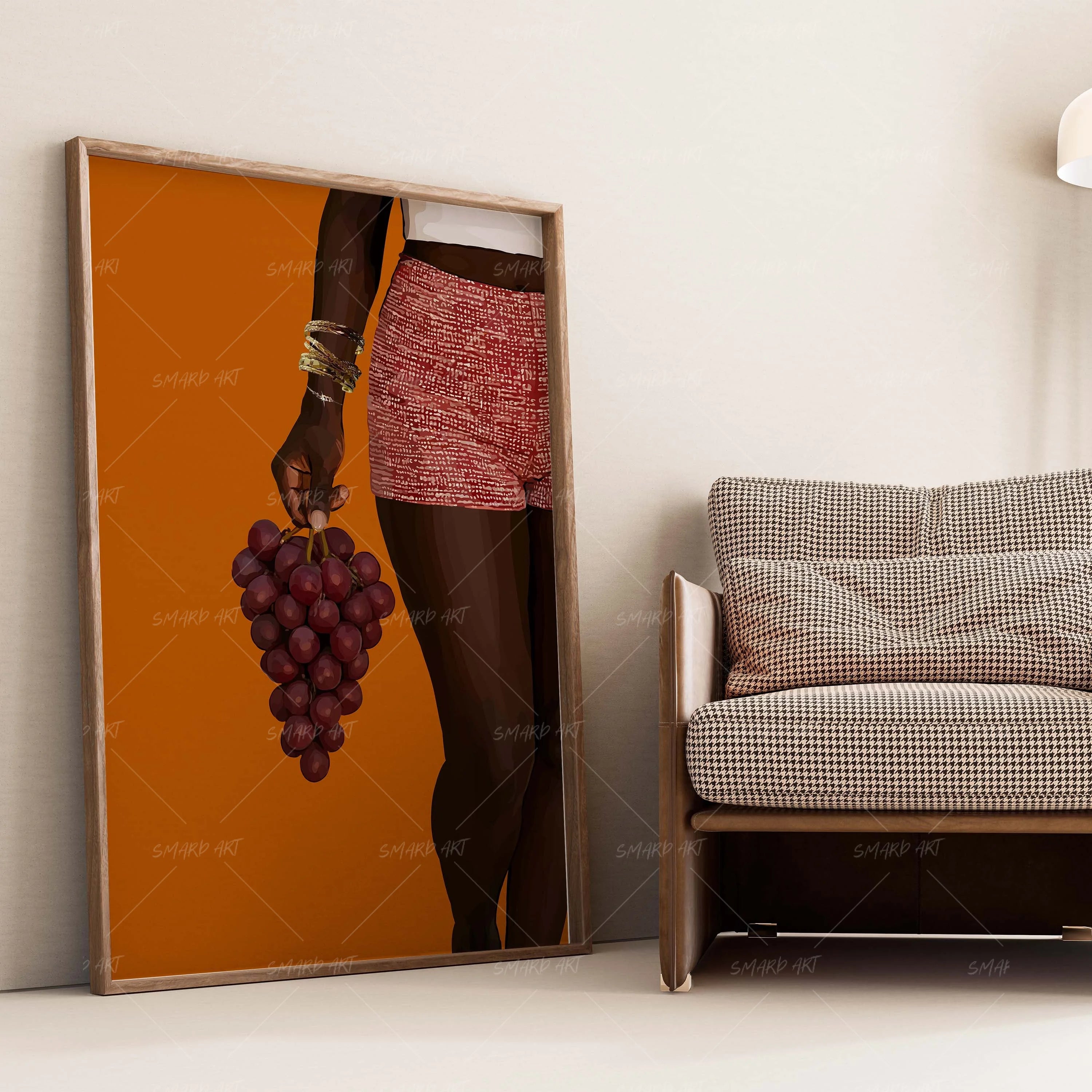 Fruitful Hands-wall art print featuring decorative artistic design suitable for living rooms, offices, and schools by SmardArt. Elevate your space with Black wall art that speaks to culture, identity, and creativity. At Smard, we celebrate artistry made with melanin, bringing powerful and inspiring designs to life.