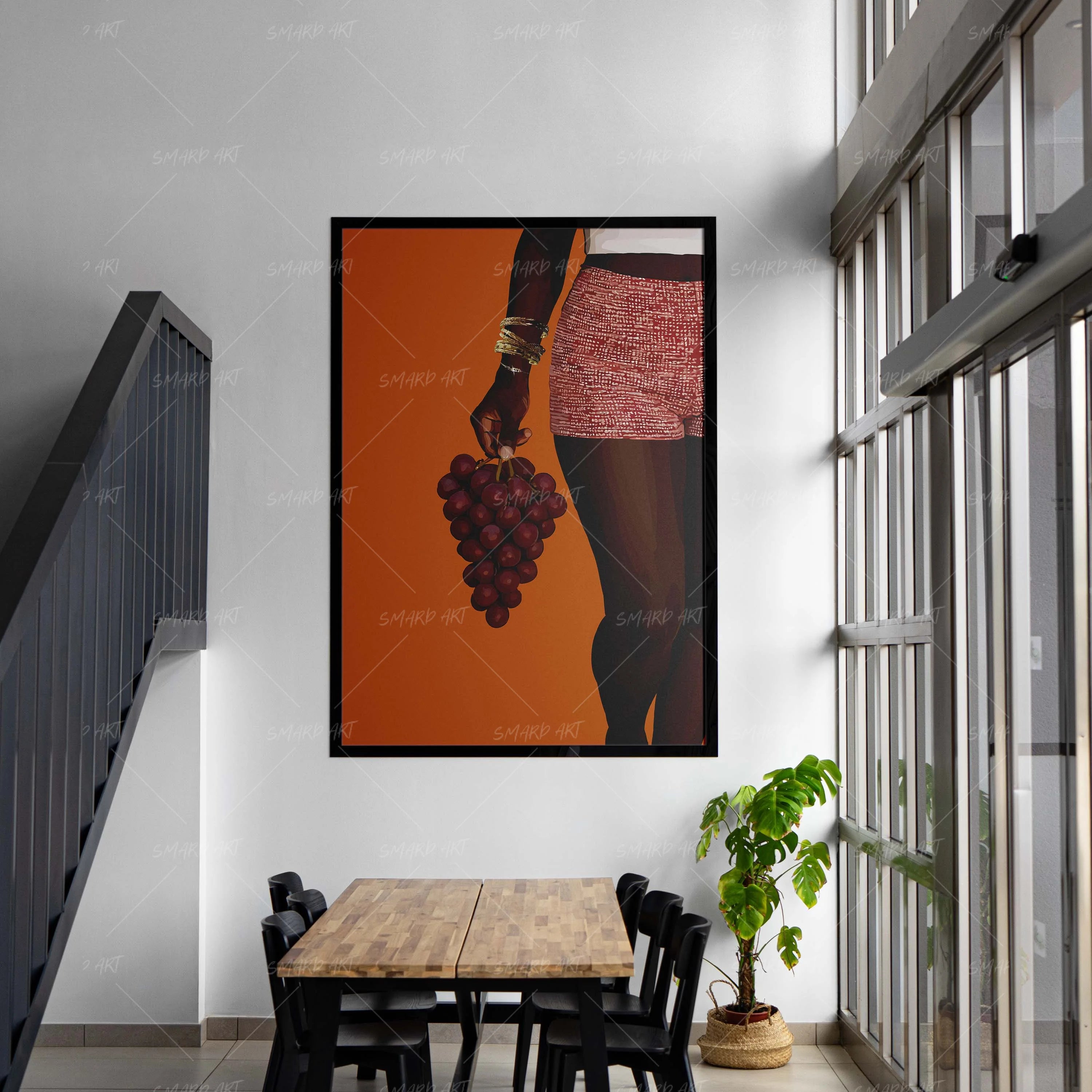 Fruitful Hands-wall art print featuring decorative artistic design suitable for living rooms, offices, and schools by SmardArt. Elevate your space with Black wall art that speaks to culture, identity, and creativity. At Smard, we celebrate artistry made with melanin, bringing powerful and inspiring designs to life.