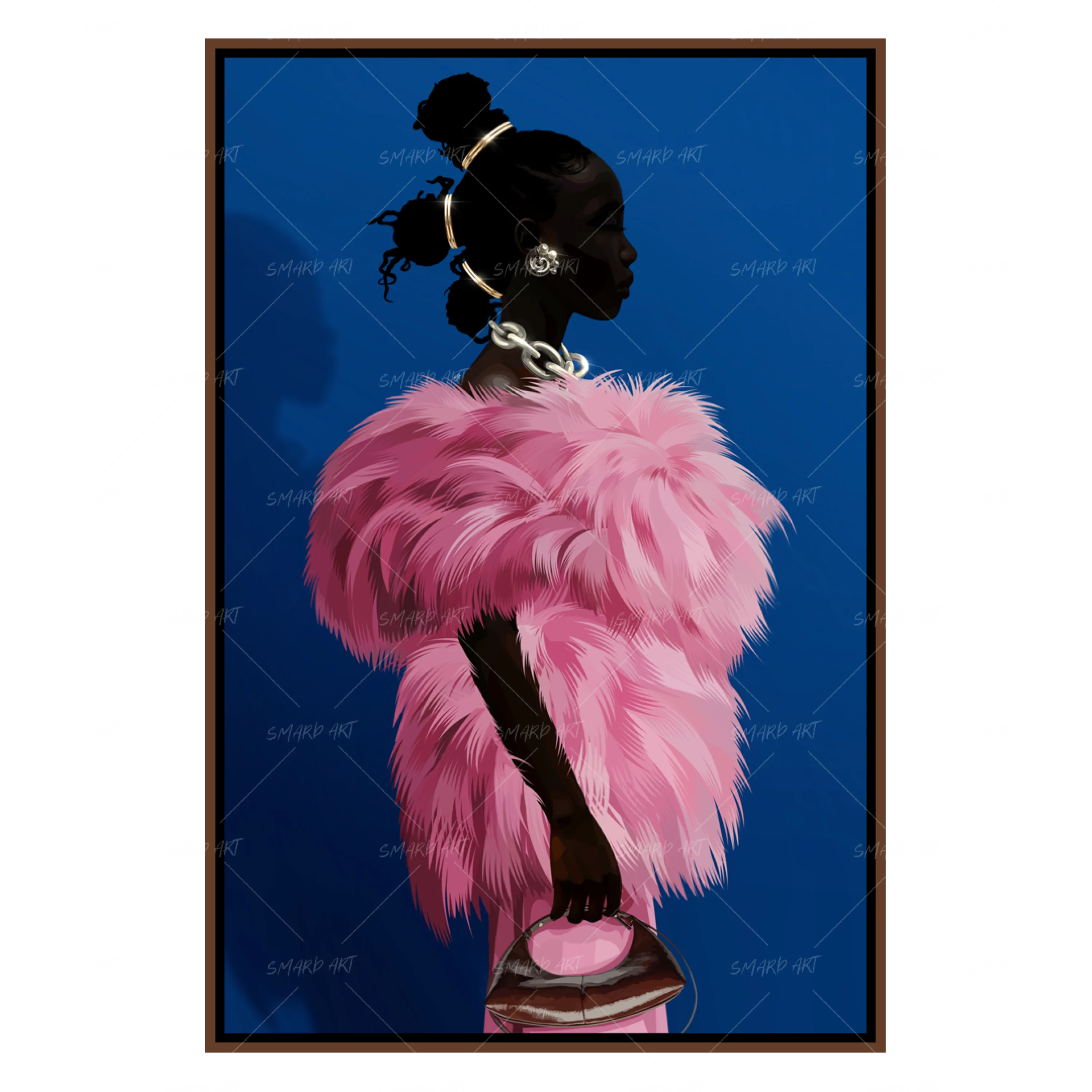 Fur Fortune-wall art print featuring decorative artistic design suitable for living rooms, offices, and schools by SmardArt. Elevate your space with Black wall art that speaks to culture, identity, and creativity. At Smard, we celebrate artistry made with melanin, bringing powerful and inspiring designs to life.