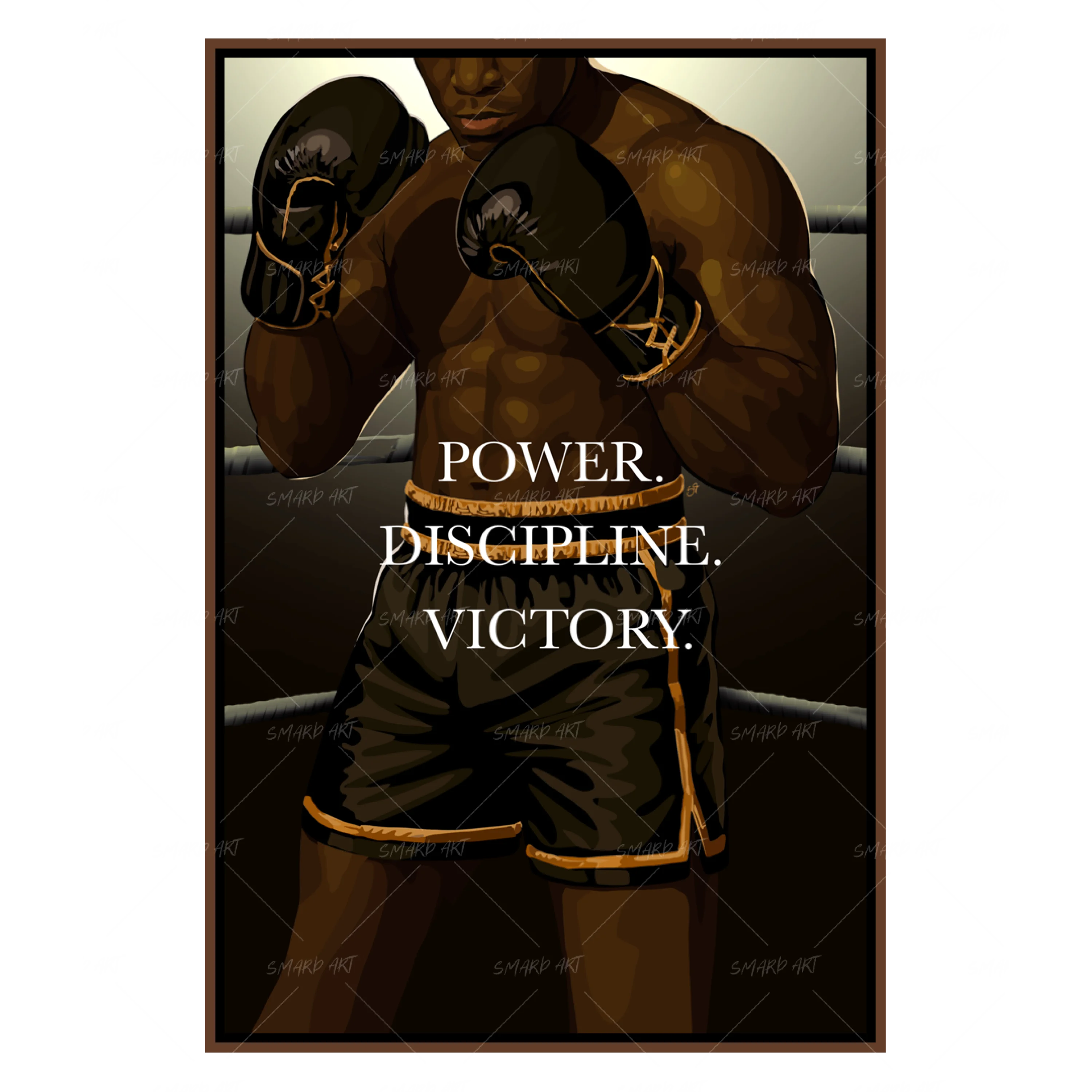 Fight Night-wall art print featuring decorative artistic design suitable for living rooms, offices, and schools by SmardArt. Elevate your space with Black wall art that speaks to culture, identity, and creativity. At Smard, we celebrate artistry made with melanin, bringing powerful and inspiring designs to life.