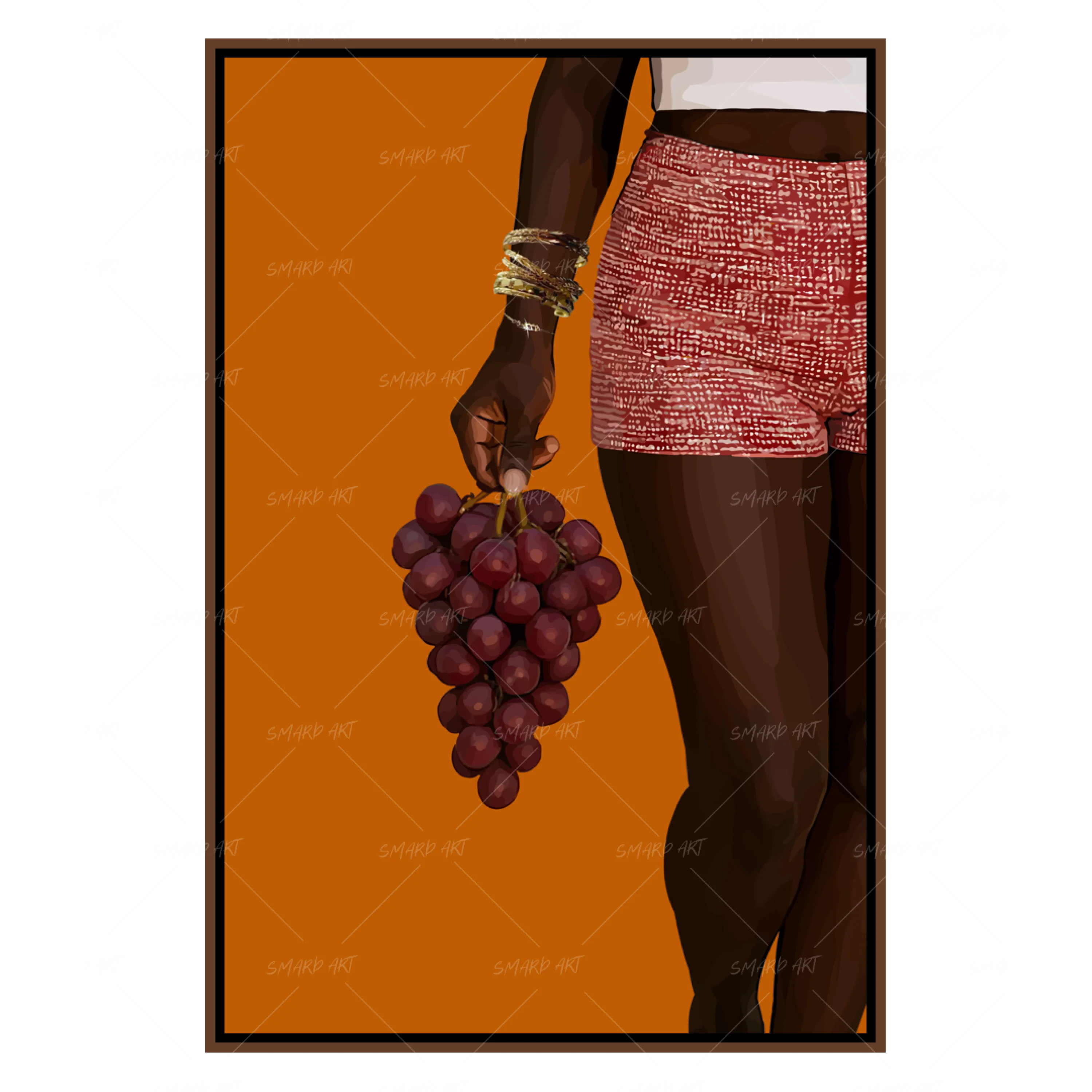 Fruitful Hands-wall art print featuring decorative artistic design suitable for living rooms, offices, and schools by SmardArt. Elevate your space with Black wall art that speaks to culture, identity, and creativity. At Smard, we celebrate artistry made with melanin, bringing powerful and inspiring designs to life.