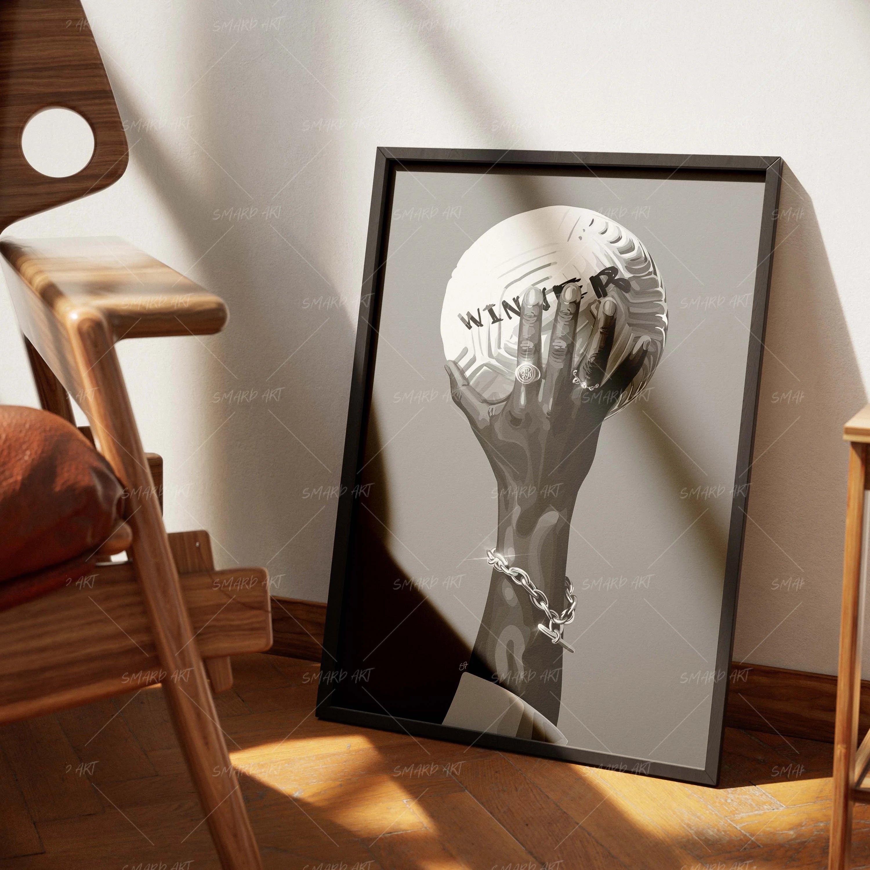 Game Grip-wall art print featuring decorative artistic design suitable for living rooms, offices, and schools by SmardArt. Elevate your space with Black wall art that speaks to culture, identity, and creativity. At Smard, we celebrate artistry made with melanin, bringing powerful and inspiring designs to life.