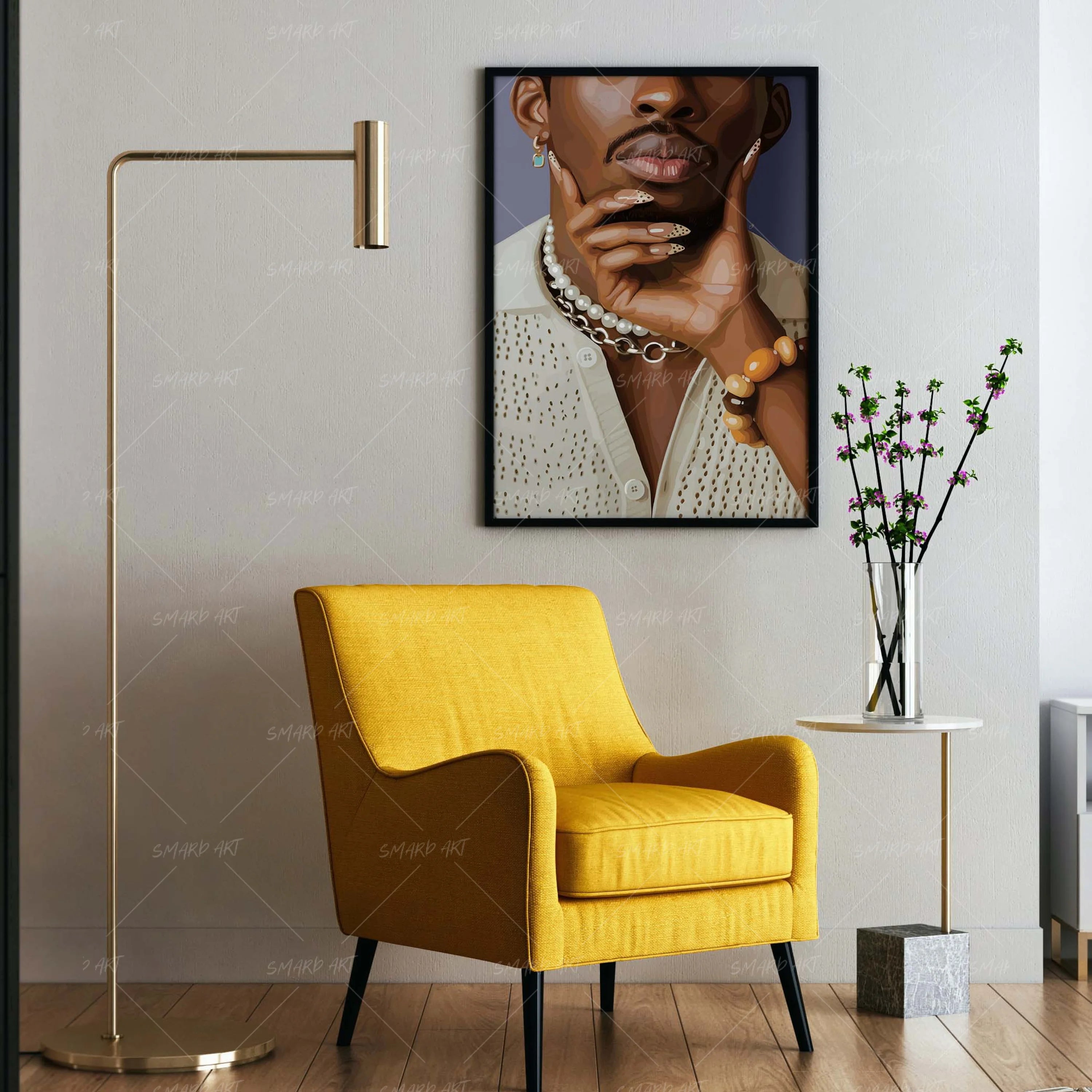 Gentle Hold-wall art print featuring decorative artistic design suitable for living rooms, offices, and schools by SmardArt. Elevate your space with Black wall art that speaks to culture, identity, and creativity. At Smard, we celebrate artistry made with melanin, bringing powerful and inspiring designs to life.