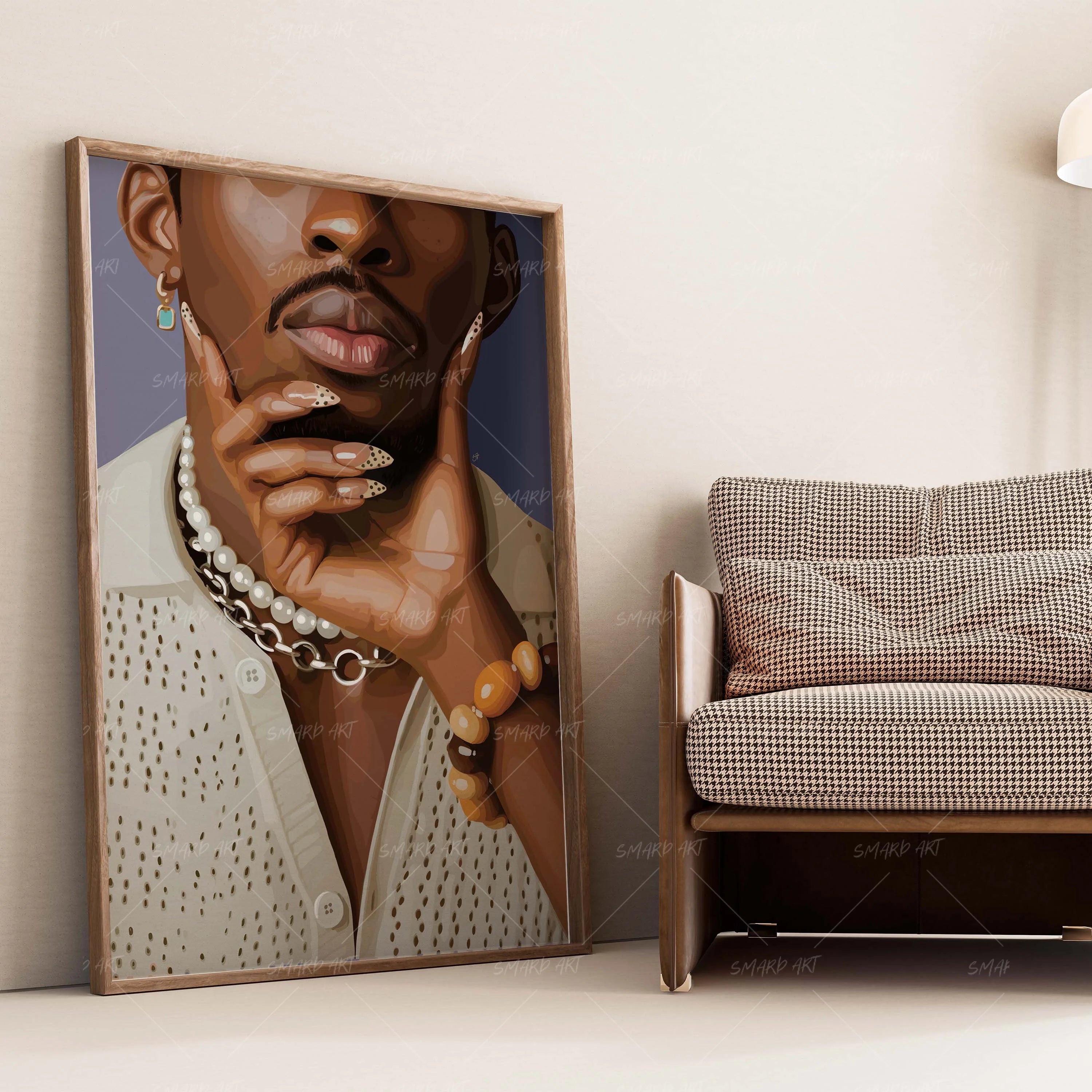 Gentle Hold-wall art print featuring decorative artistic design suitable for living rooms, offices, and schools by SmardArt. Elevate your space with Black wall art that speaks to culture, identity, and creativity. At Smard, we celebrate artistry made with melanin, bringing powerful and inspiring designs to life.
