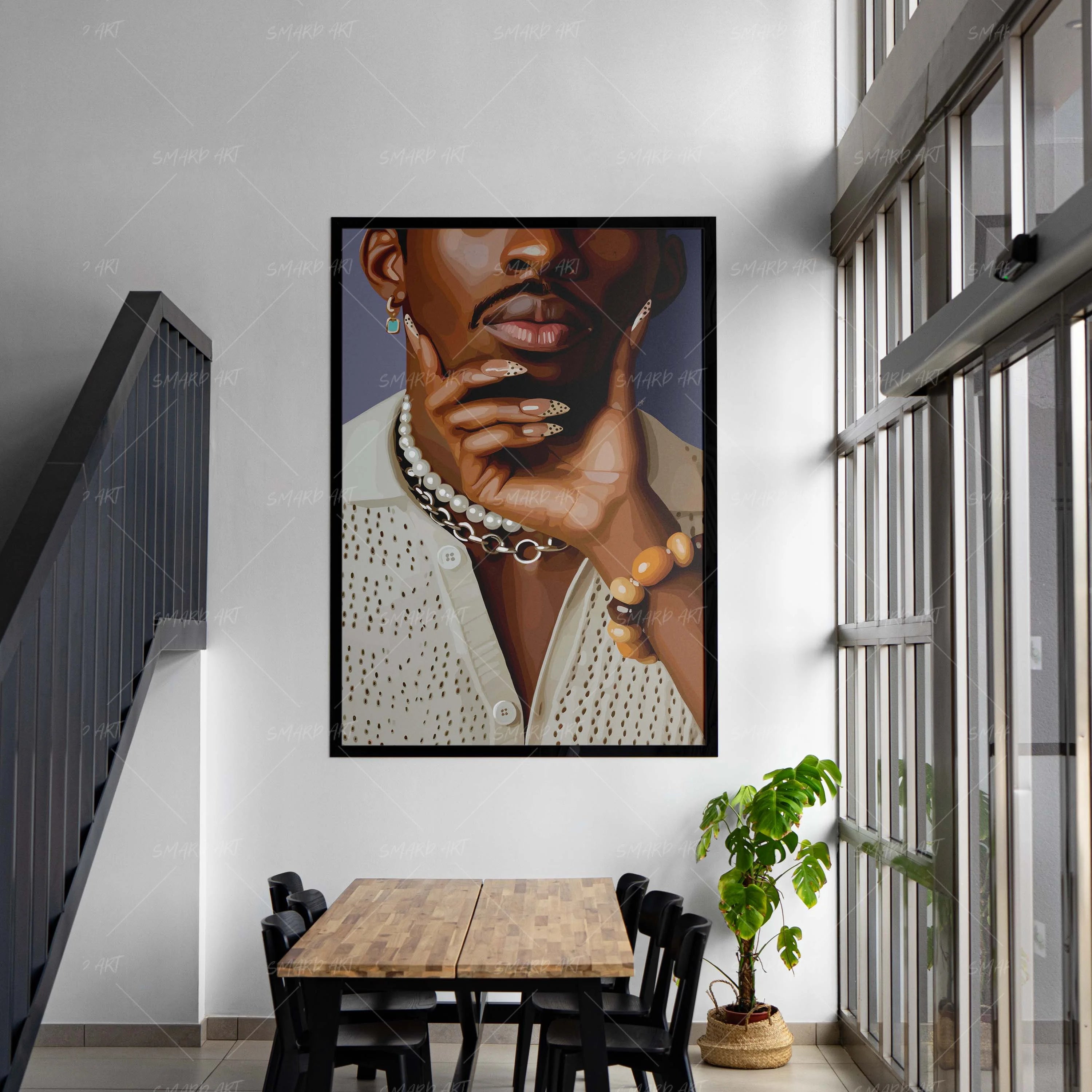 Gentle Hold-wall art print featuring decorative artistic design suitable for living rooms, offices, and schools by SmardArt. Elevate your space with Black wall art that speaks to culture, identity, and creativity. At Smard, we celebrate artistry made with melanin, bringing powerful and inspiring designs to life.