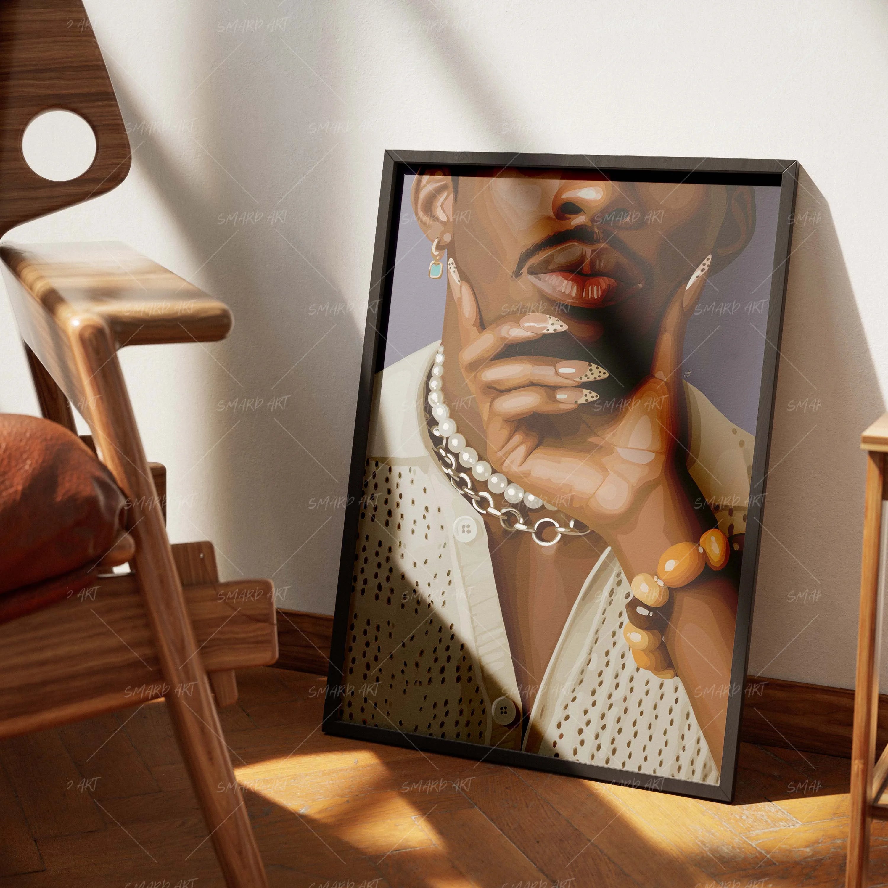 Gentle Hold-wall art print featuring decorative artistic design suitable for living rooms, offices, and schools by SmardArt. Elevate your space with Black wall art that speaks to culture, identity, and creativity. At Smard, we celebrate artistry made with melanin, bringing powerful and inspiring designs to life.