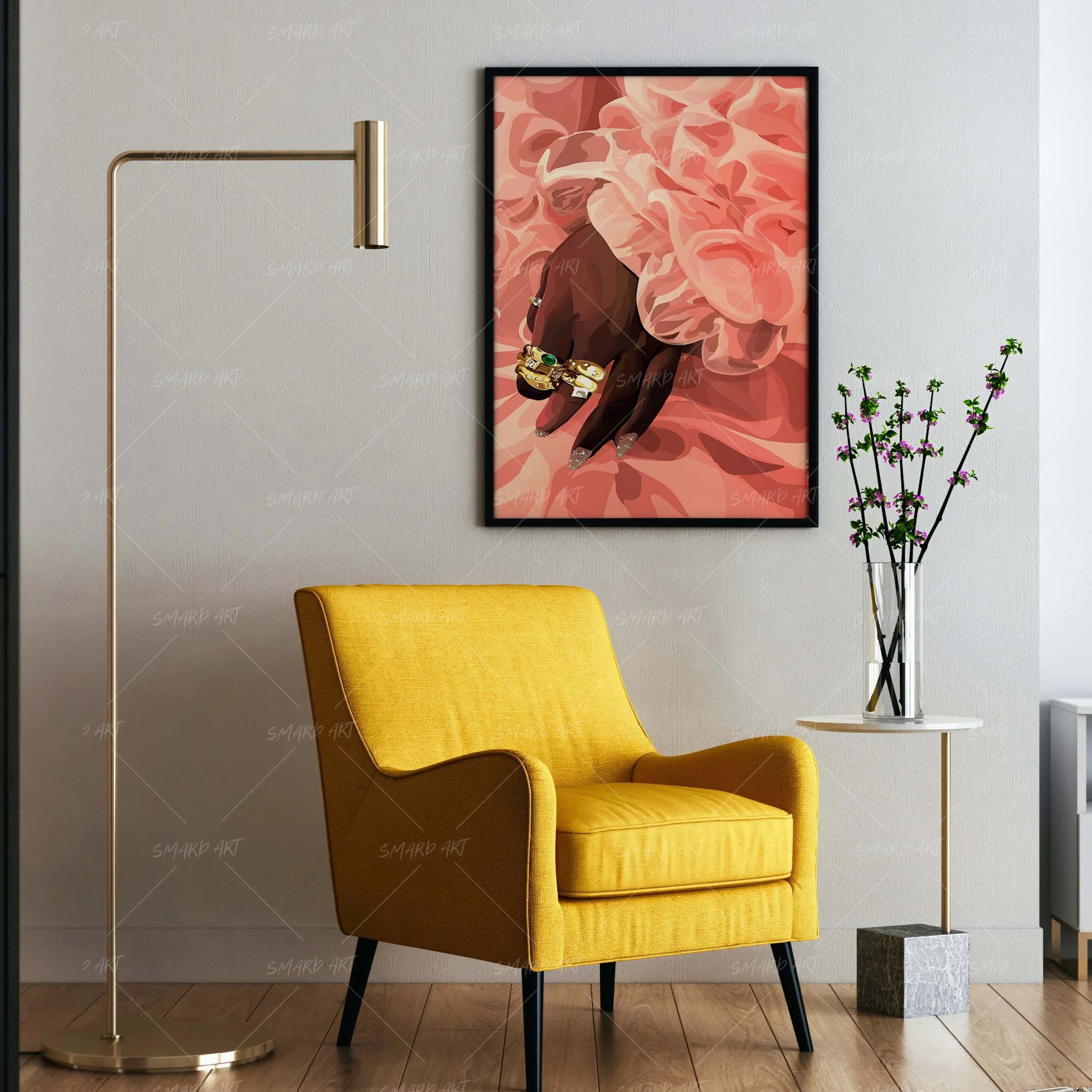 Gleam Sleeve-wall art print featuring decorative artistic design suitable for living rooms, offices, and schools by SmardArt. Elevate your space with Black wall art that speaks to culture, identity, and creativity. At Smard, we celebrate artistry made with melanin, bringing powerful and inspiring designs to life.