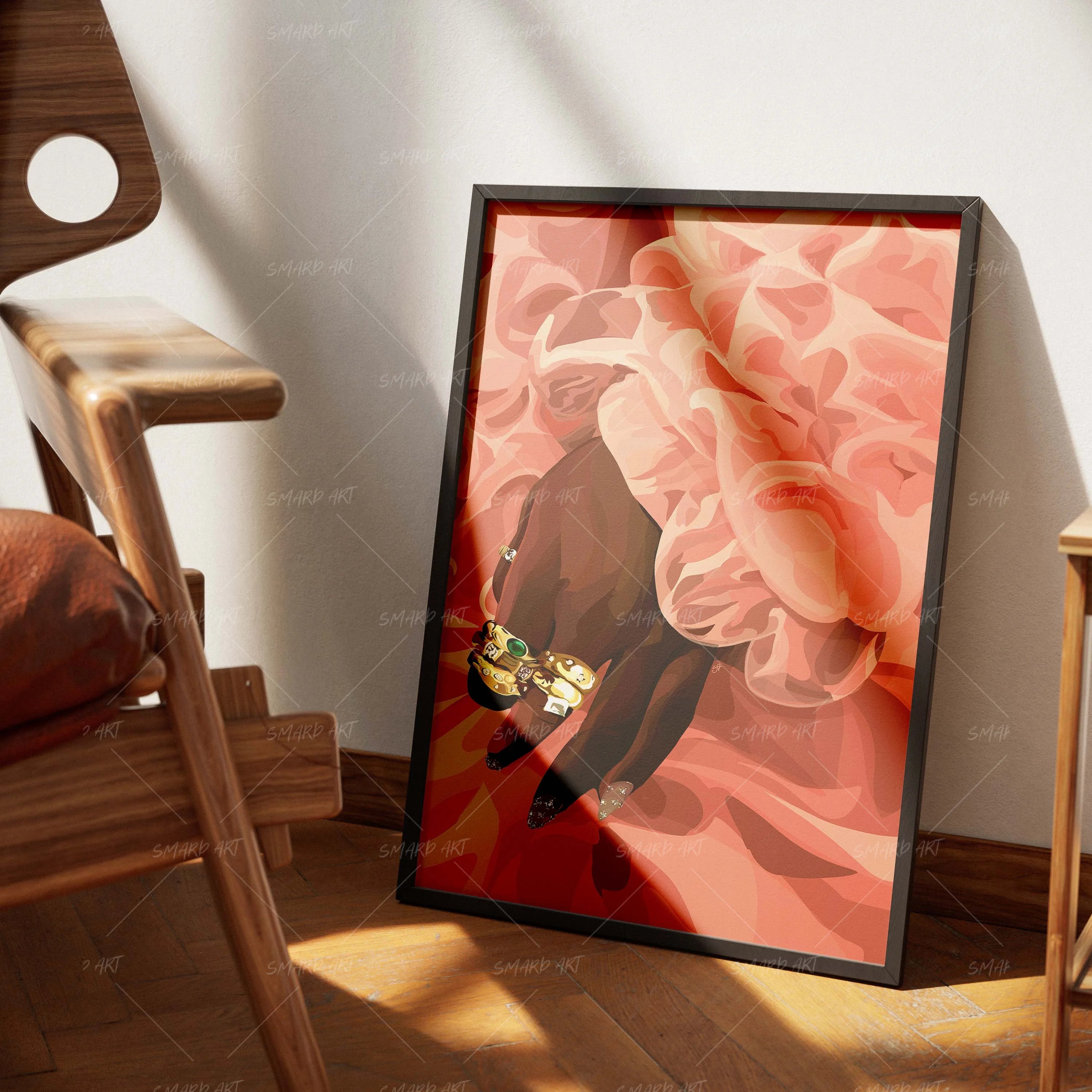 Gleam Sleeve-wall art print featuring decorative artistic design suitable for living rooms, offices, and schools by SmardArt. Elevate your space with Black wall art that speaks to culture, identity, and creativity. At Smard, we celebrate artistry made with melanin, bringing powerful and inspiring designs to life.