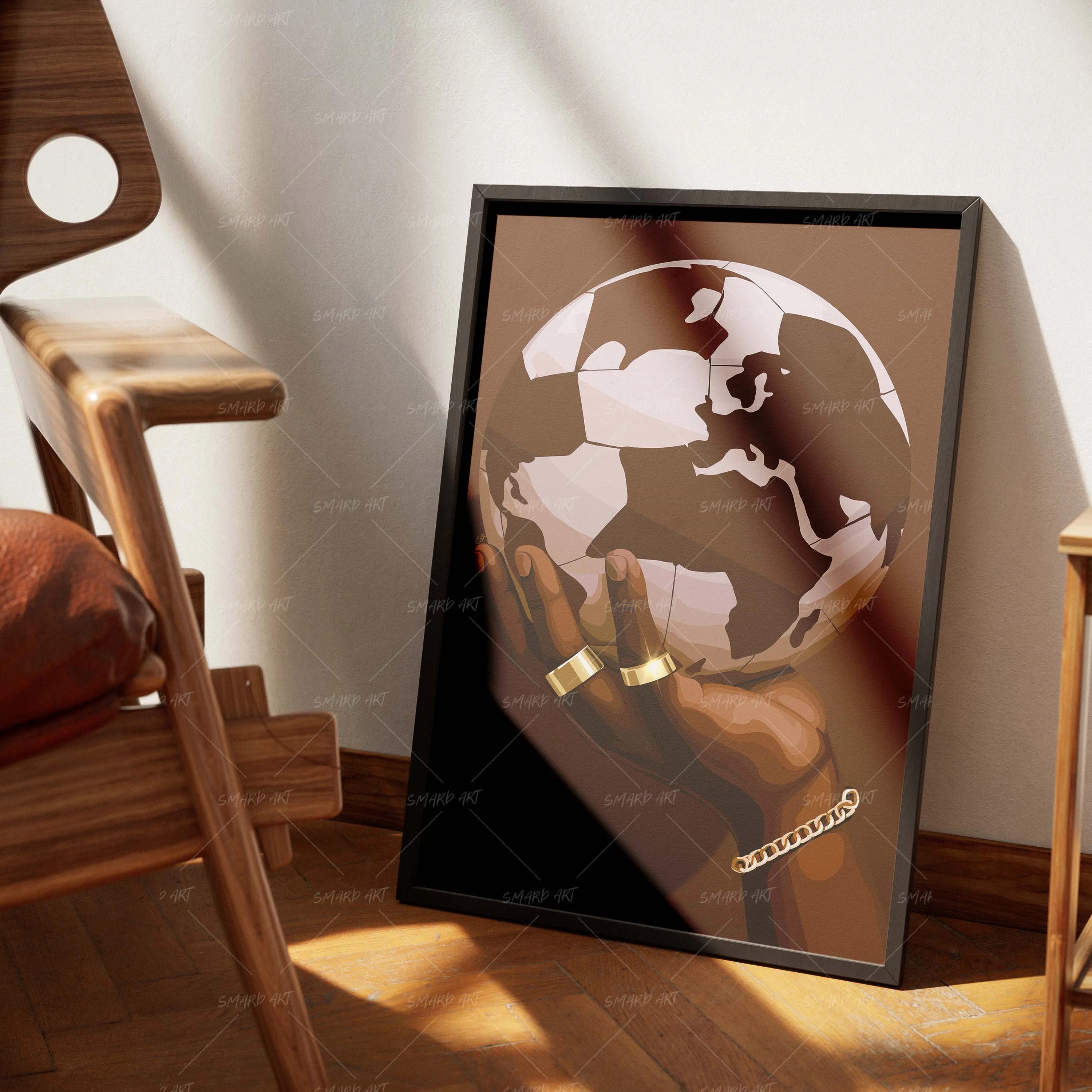 Global Game-wall art print featuring decorative artistic design suitable for living rooms, offices, and schools by SmardArt