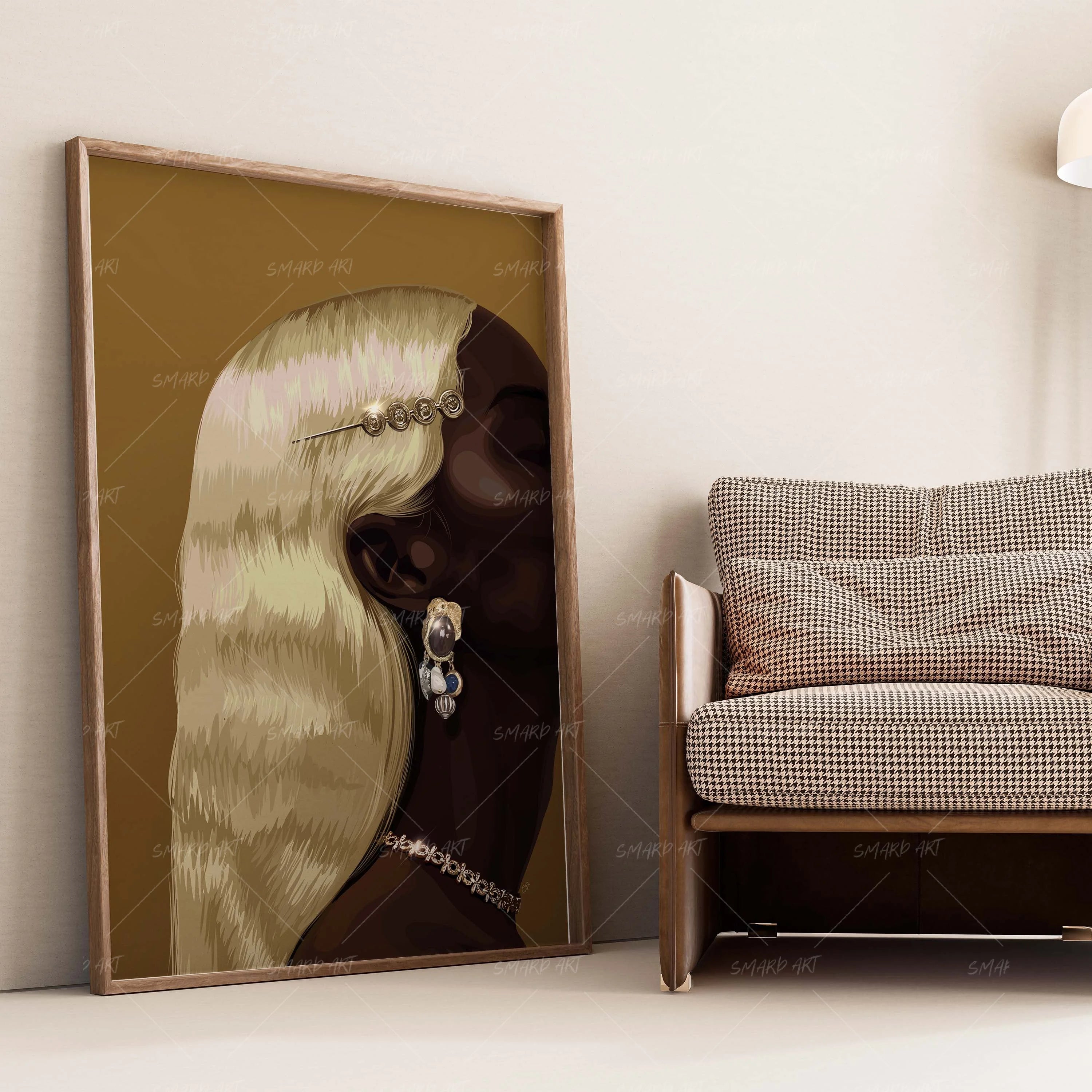 Glossed Waves-wall art print featuring decorative artistic design suitable for living rooms, offices, and schools by SmardArt. Elevate your space with Black wall art that speaks to culture, identity, and creativity. At Smard, we celebrate artistry made with melanin, bringing powerful and inspiring designs to life.