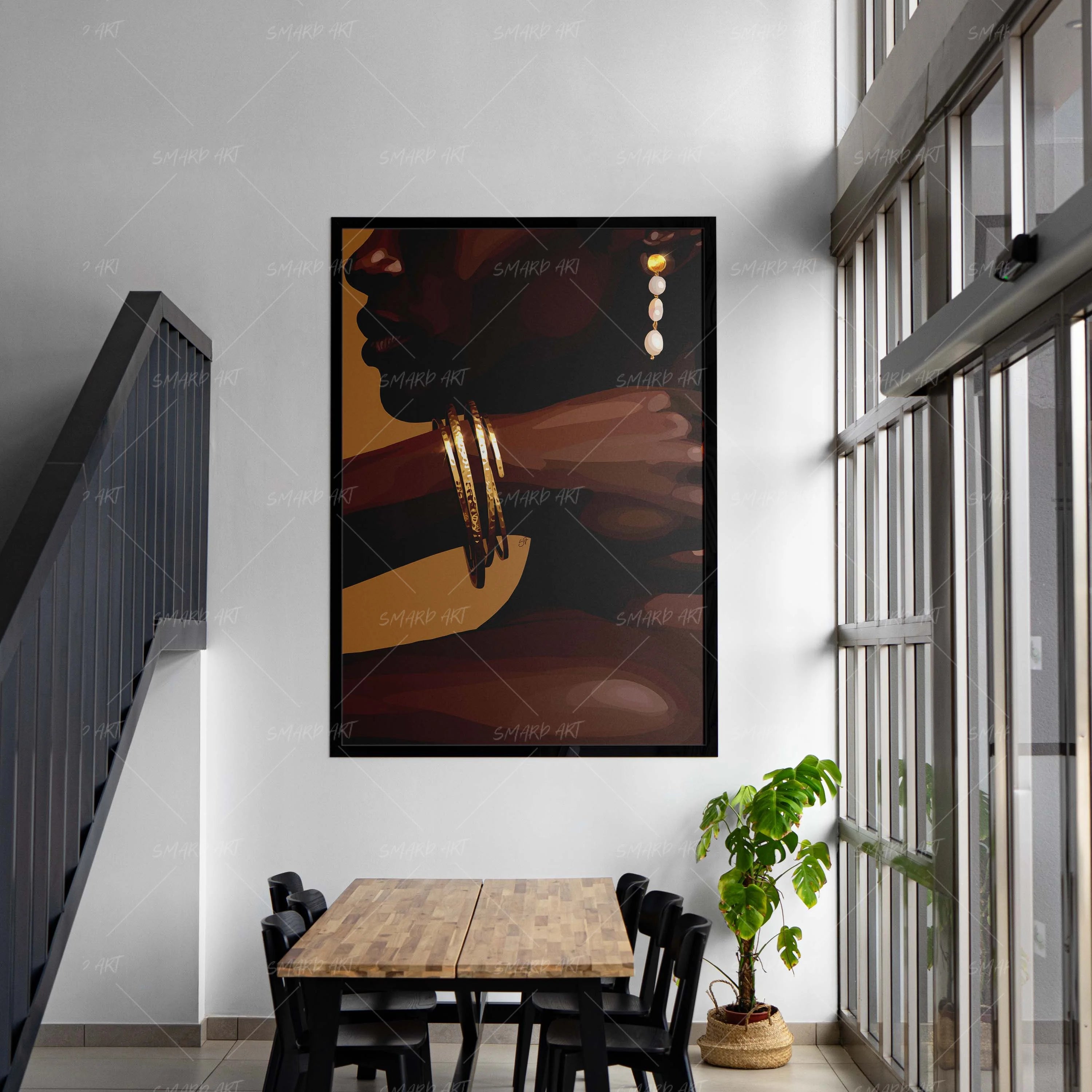 Glowed Up-wall art print featuring decorative artistic design suitable for living rooms, offices, and schools by SmardArt. Elevate your space with Black wall art that speaks to culture, identity, and creativity. At Smard, we celebrate artistry made with melanin, bringing powerful and inspiring designs to life.