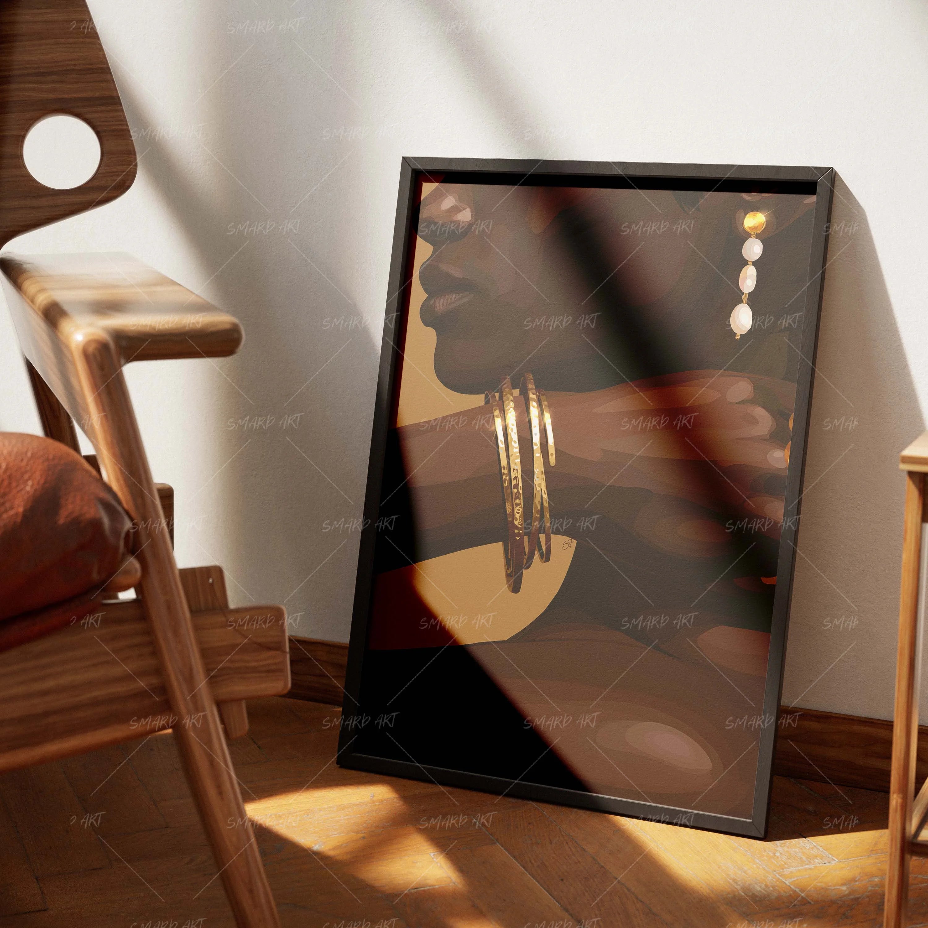 Glowed Up-wall art print featuring decorative artistic design suitable for living rooms, offices, and schools by SmardArt. Elevate your space with Black wall art that speaks to culture, identity, and creativity. At Smard, we celebrate artistry made with melanin, bringing powerful and inspiring designs to life.