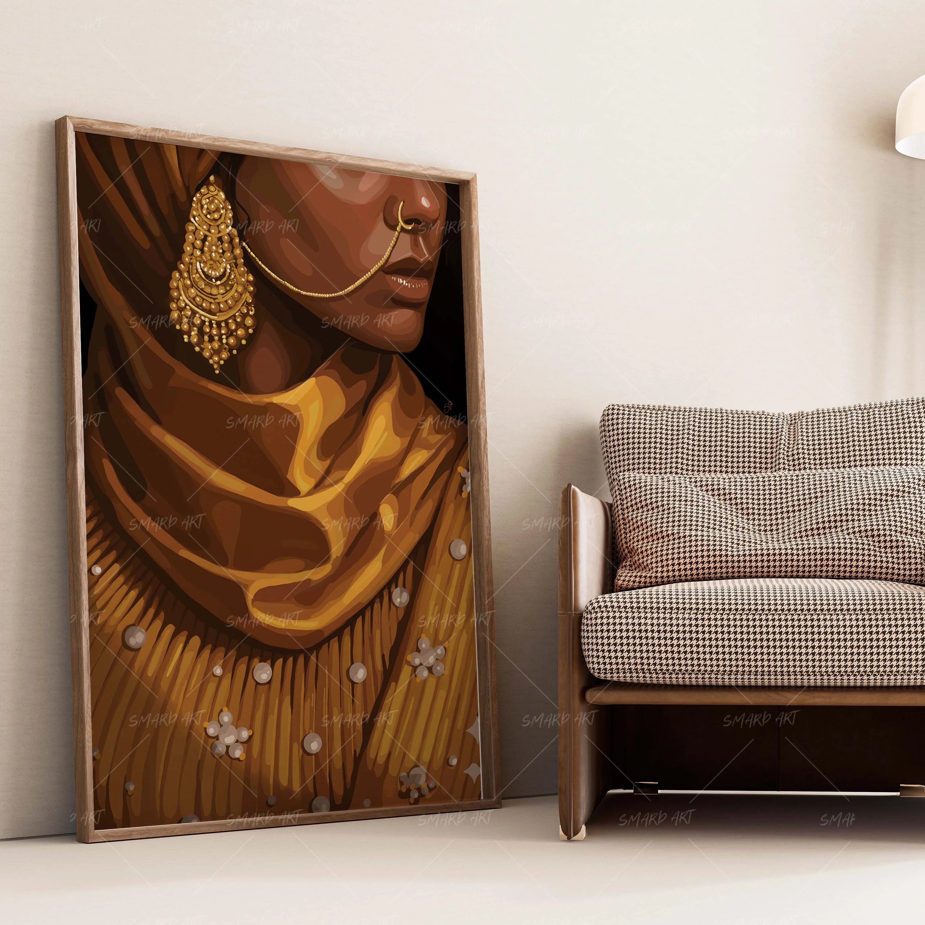 Golden Devotion-wall art print featuring decorative artistic design suitable for living rooms, offices, and schools by SmardArt. Elevate your space with Black wall art that speaks to culture, identity, and creativity. At Smard, we celebrate artistry made with melanin, bringing powerful and inspiring designs to life.