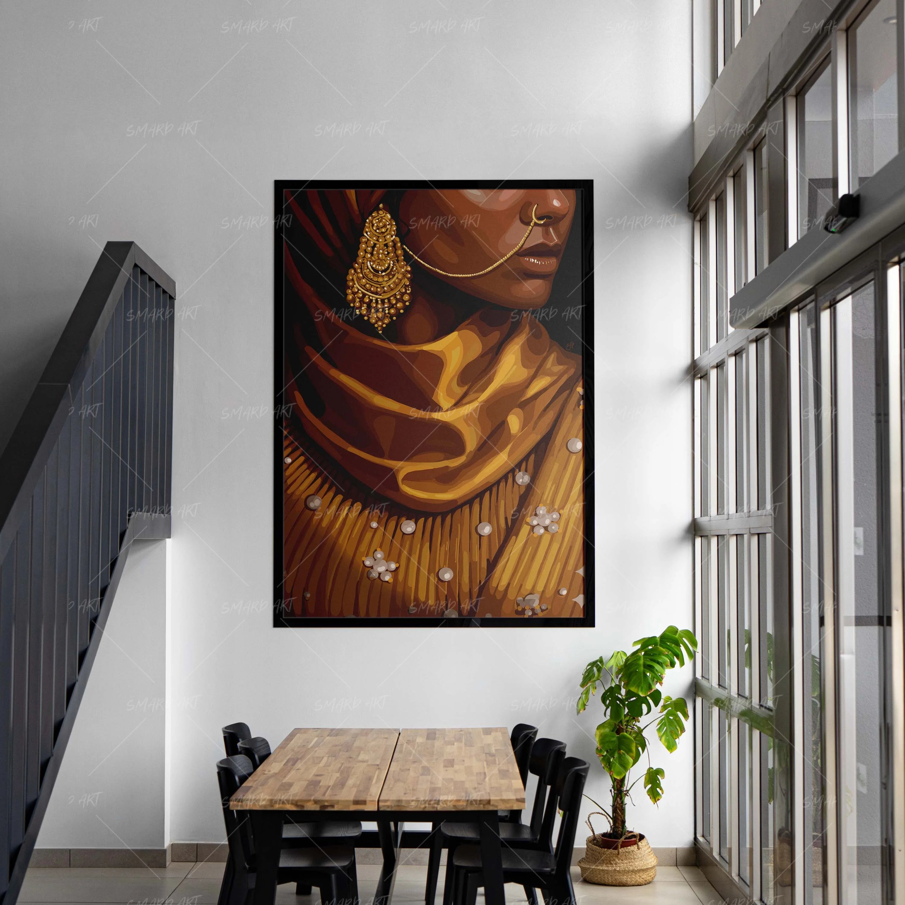Golden Devotion-wall art print featuring decorative artistic design suitable for living rooms, offices, and schools by SmardArt. Elevate your space with Black wall art that speaks to culture, identity, and creativity. At Smard, we celebrate artistry made with melanin, bringing powerful and inspiring designs to life.