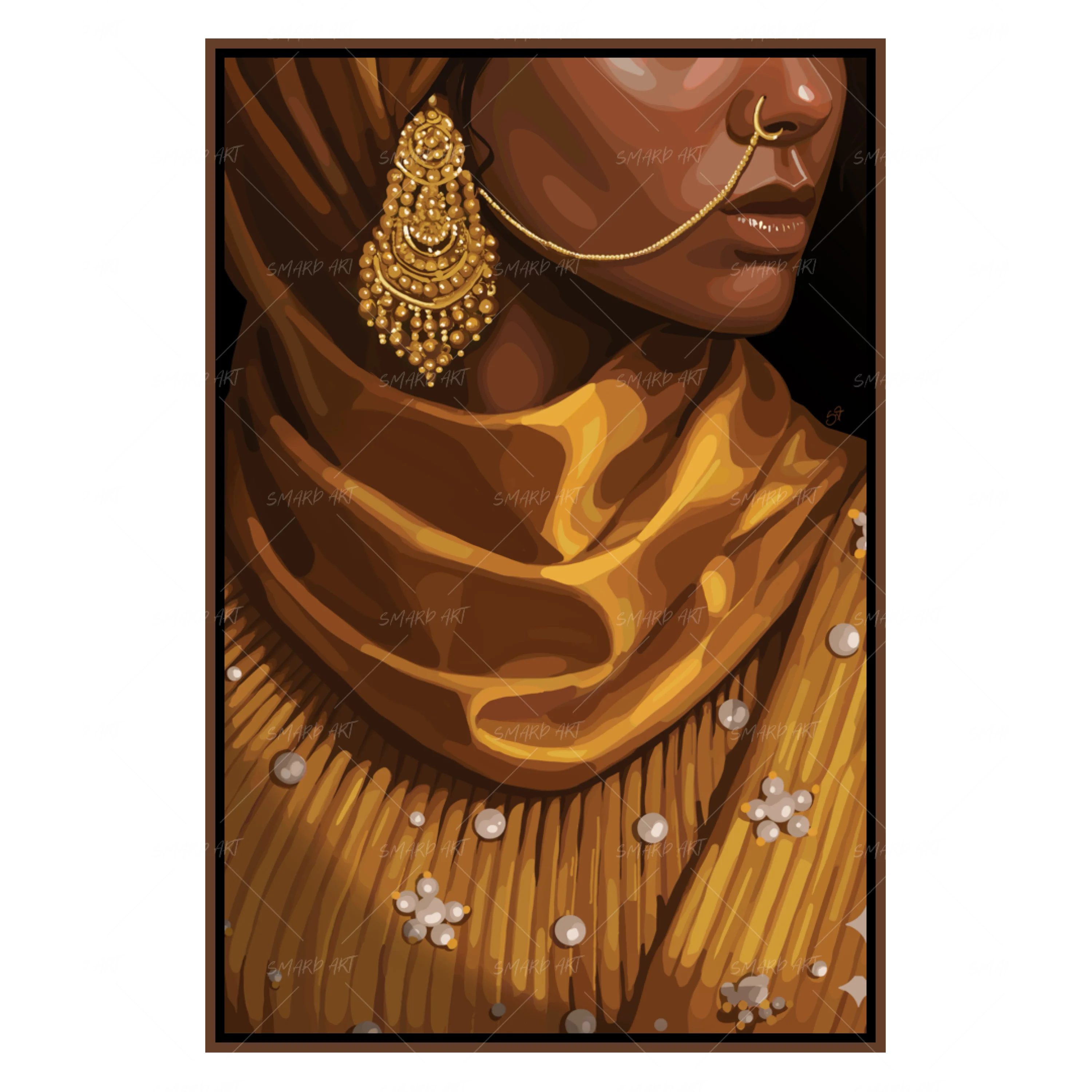 Golden Devotion-wall art print featuring decorative artistic design suitable for living rooms, offices, and schools by SmardArt. Elevate your space with Black wall art that speaks to culture, identity, and creativity. At Smard, we celebrate artistry made with melanin, bringing powerful and inspiring designs to life.