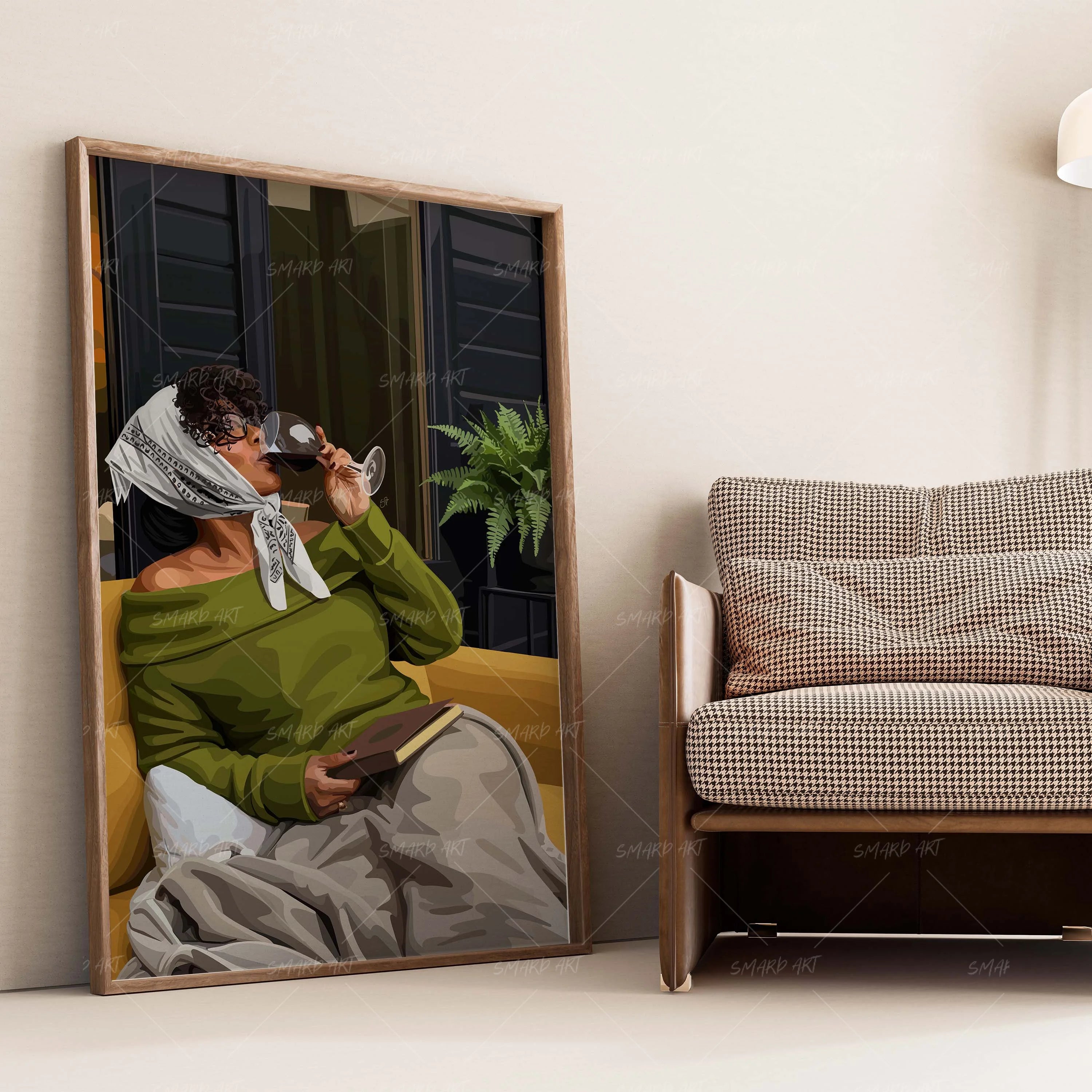 Gentle Mornings-wall art print featuring decorative artistic design suitable for living rooms, offices, and schools by SmardArt. Elevate your space with Black wall art that speaks to culture, identity, and creativity. At Smard, we celebrate artistry made with melanin, bringing powerful and inspiring designs to life.