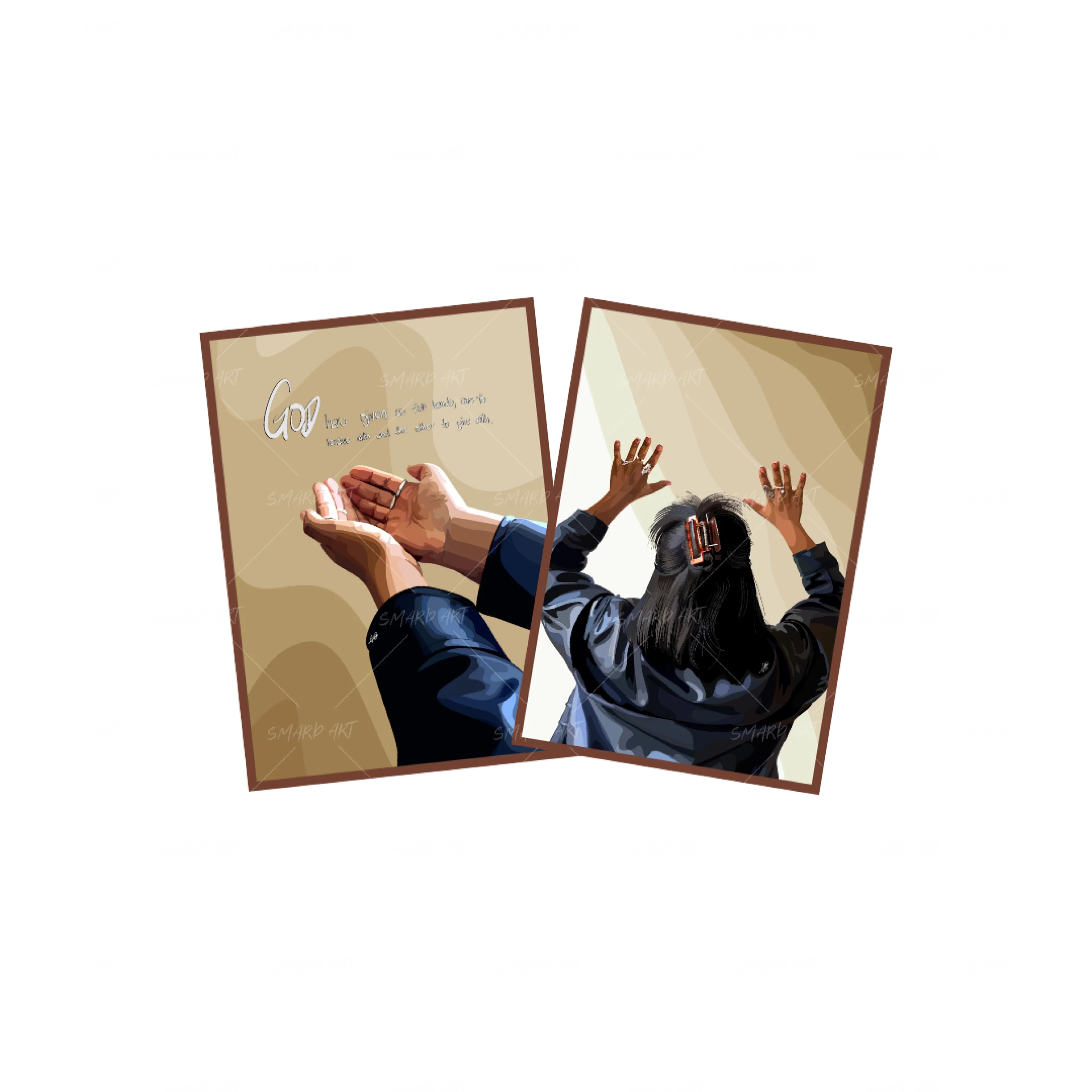 Art Print Bundle : Give and Receive + But God-wall art print featuring decorative artistic design suitable for living rooms, offices, and schools by SmardArt. Elevate your space with Black wall art that speaks to culture, identity, and creativity. At Smard, we celebrate artistry made with melanin, bringing powerful and inspiring designs to life.