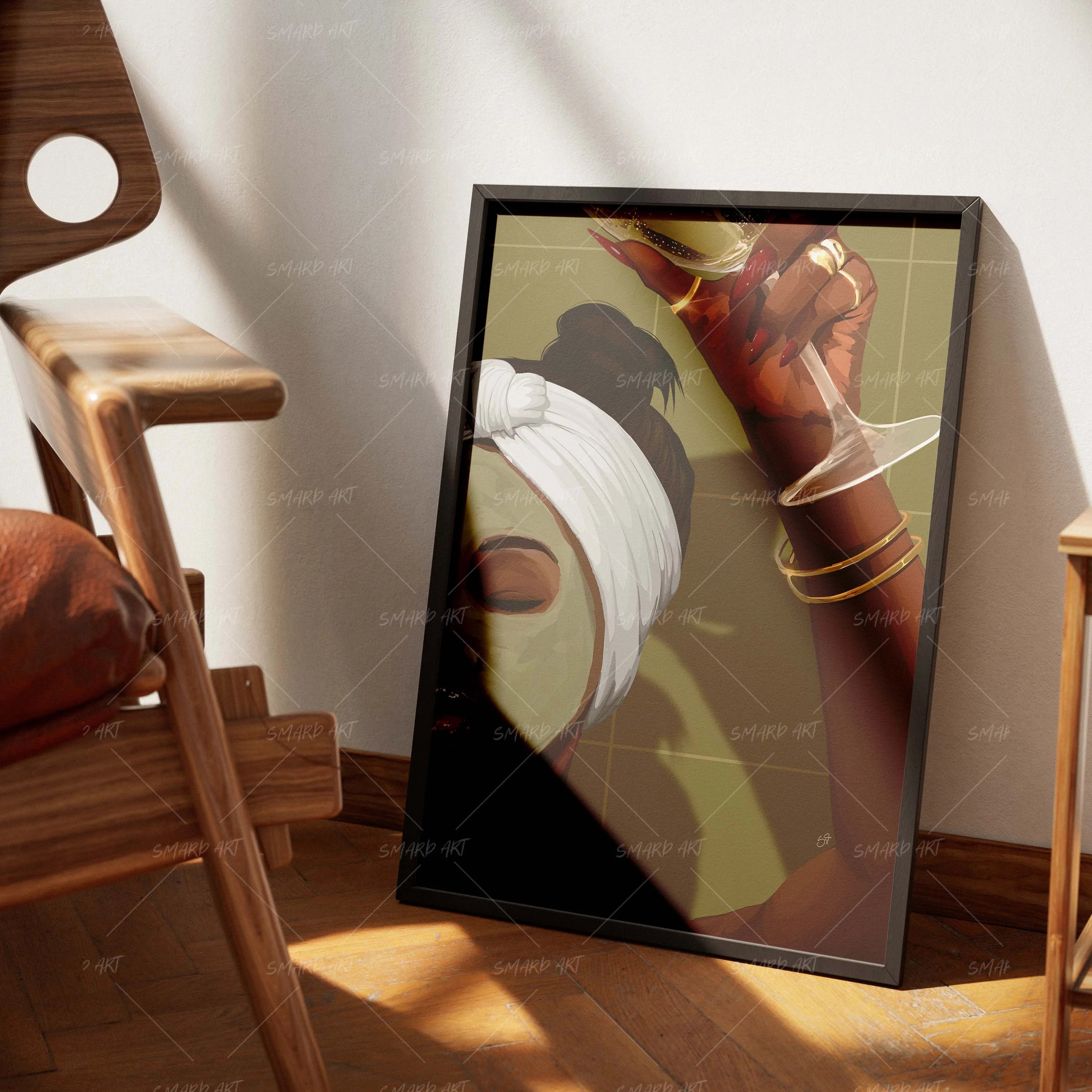 God's Blessings-wall art print featuring decorative artistic design suitable for living rooms, offices, and schools by SmardArt. Elevate your space with Black wall art that speaks to culture, identity, and creativity. At Smard, we celebrate artistry made with melanin, bringing powerful and inspiring designs to life.