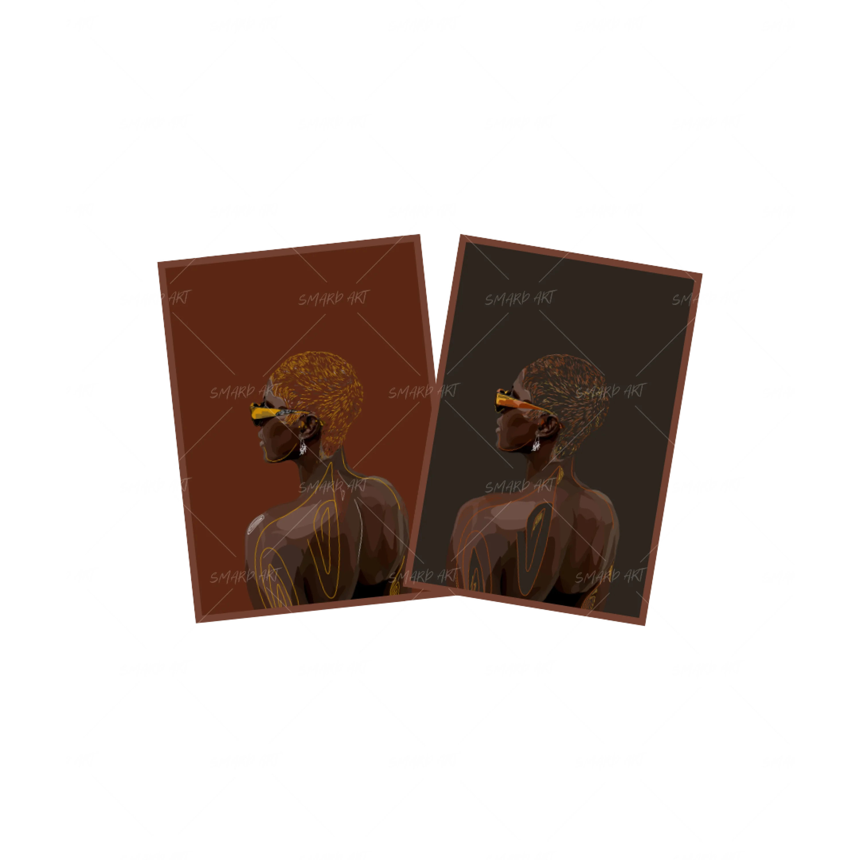 Art Print Bundle : Grace 1 + Grace 2-wall art print featuring decorative artistic design suitable for living rooms, offices, and schools by SmardArt. Elevate your space with Black wall art that speaks to culture, identity, and creativity. At Smard, we celebrate artistry made with melanin, bringing powerful and inspiring designs to life.