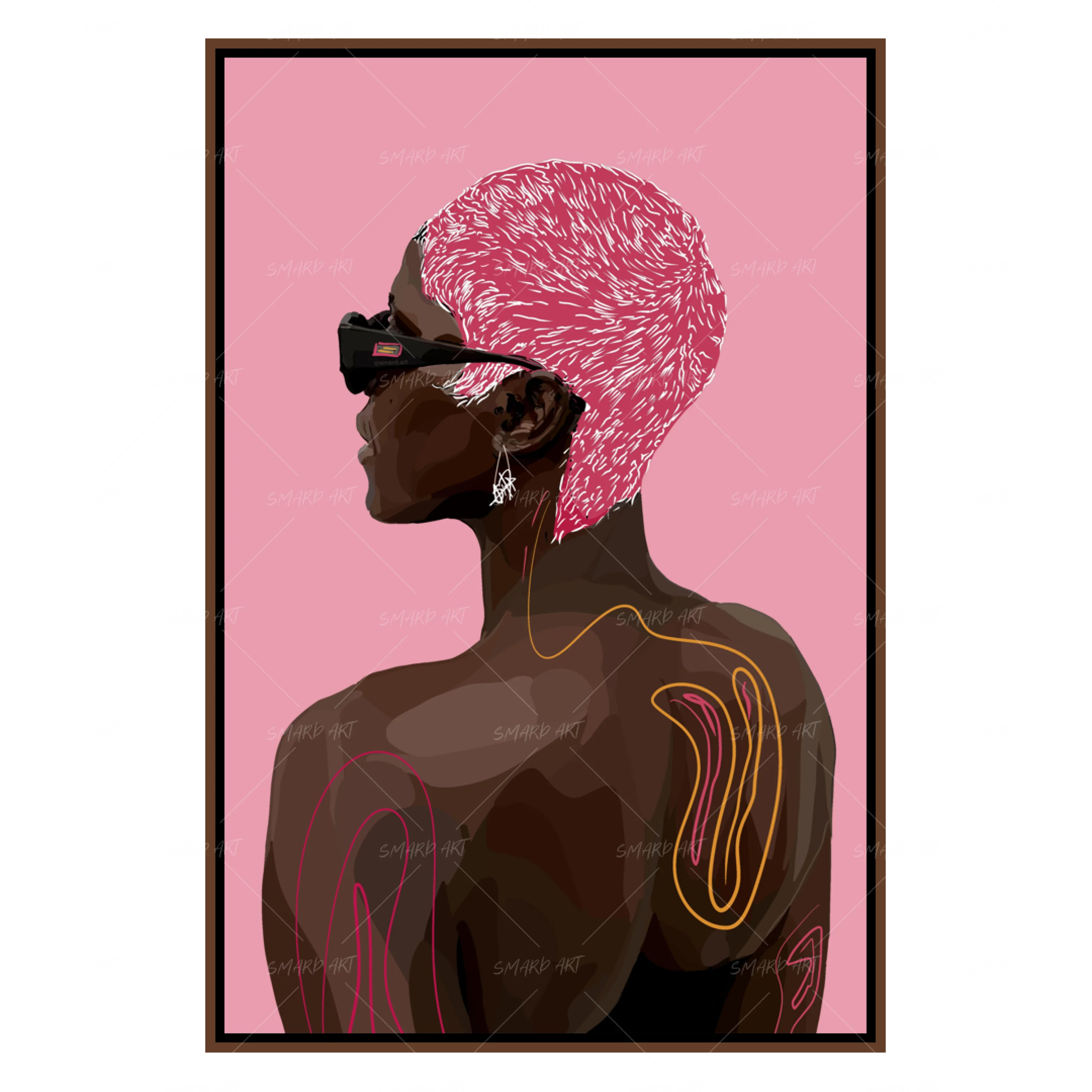Grace 6-wall art print featuring decorative artistic design suitable for living rooms, offices, and schools by SmardArt. Elevate your space with Black wall art that speaks to culture, identity, and creativity. At Smard, we celebrate artistry made with melanin, bringing powerful and inspiring designs to life.
