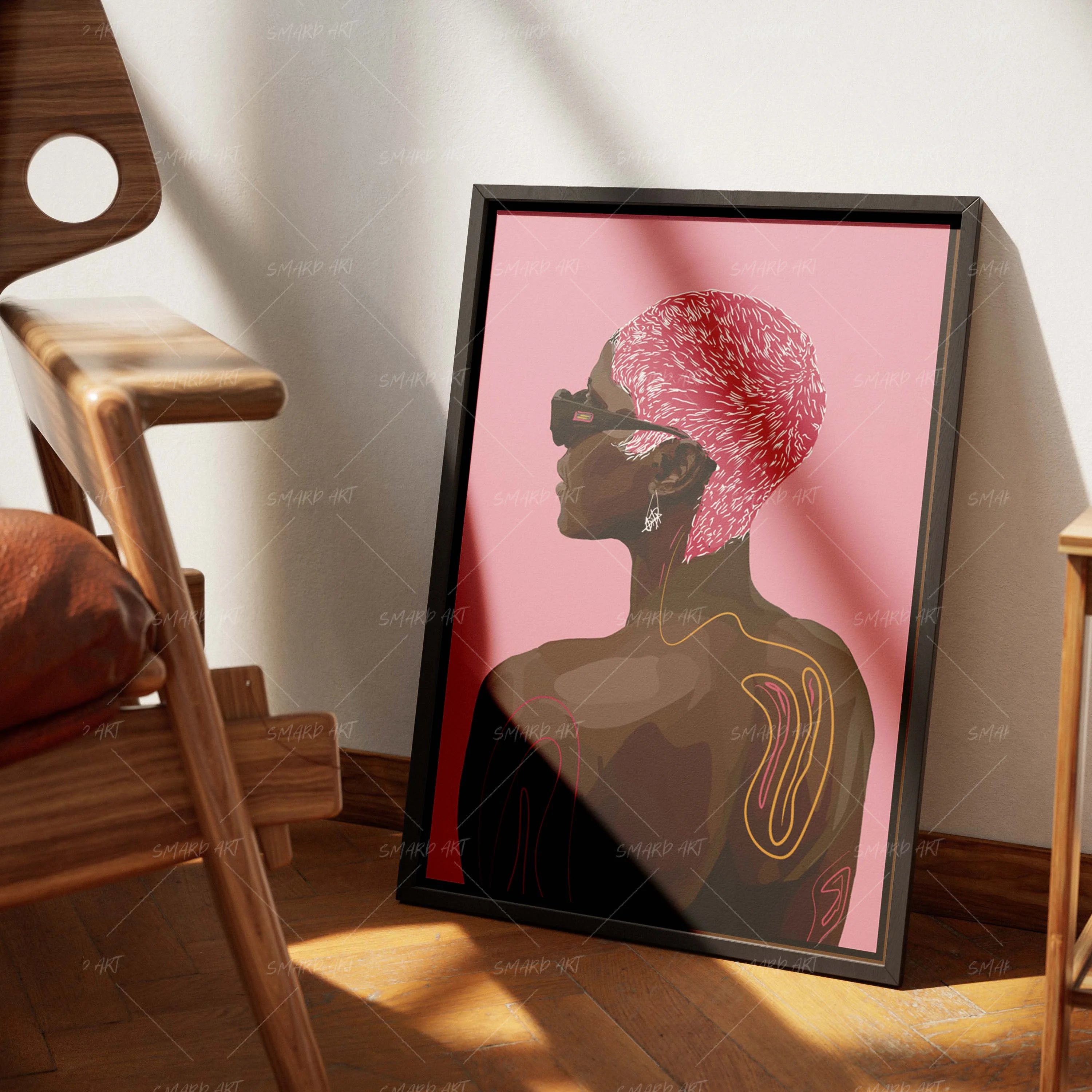 Grace 6-wall art print featuring decorative artistic design suitable for living rooms, offices, and schools by SmardArt. Elevate your space with Black wall art that speaks to culture, identity, and creativity. At Smard, we celebrate artistry made with melanin, bringing powerful and inspiring designs to life.