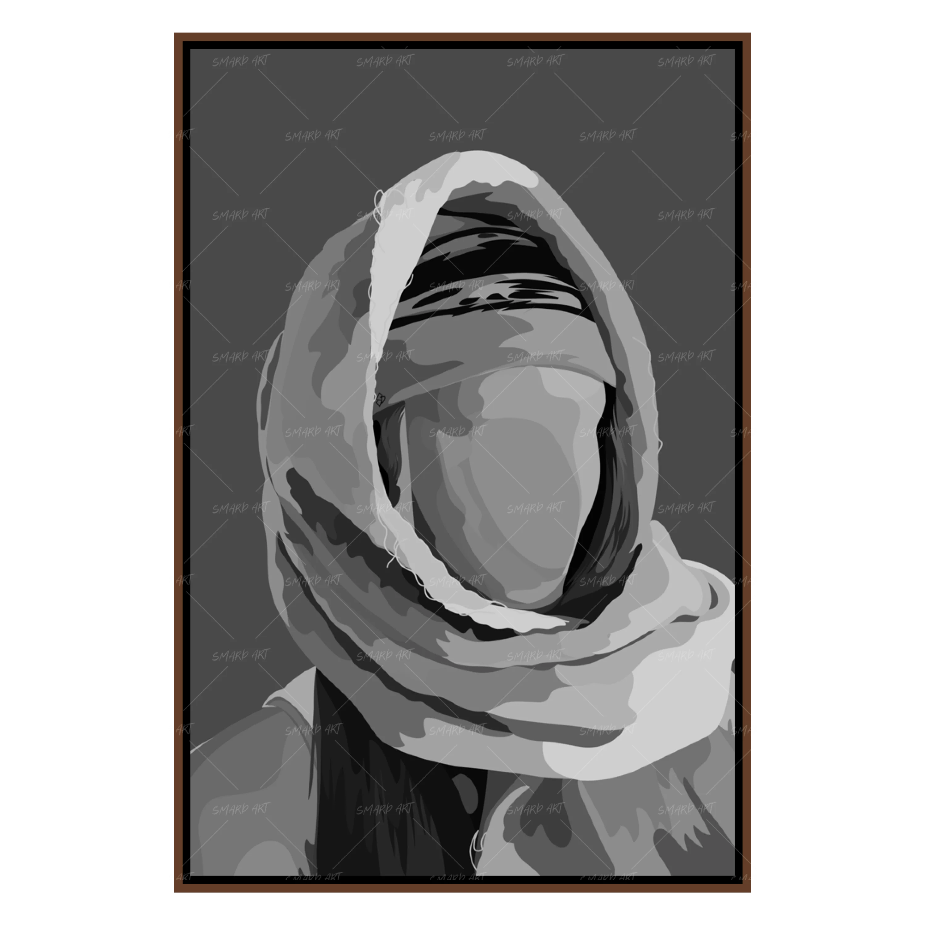 Green Scarf B&W-Smard