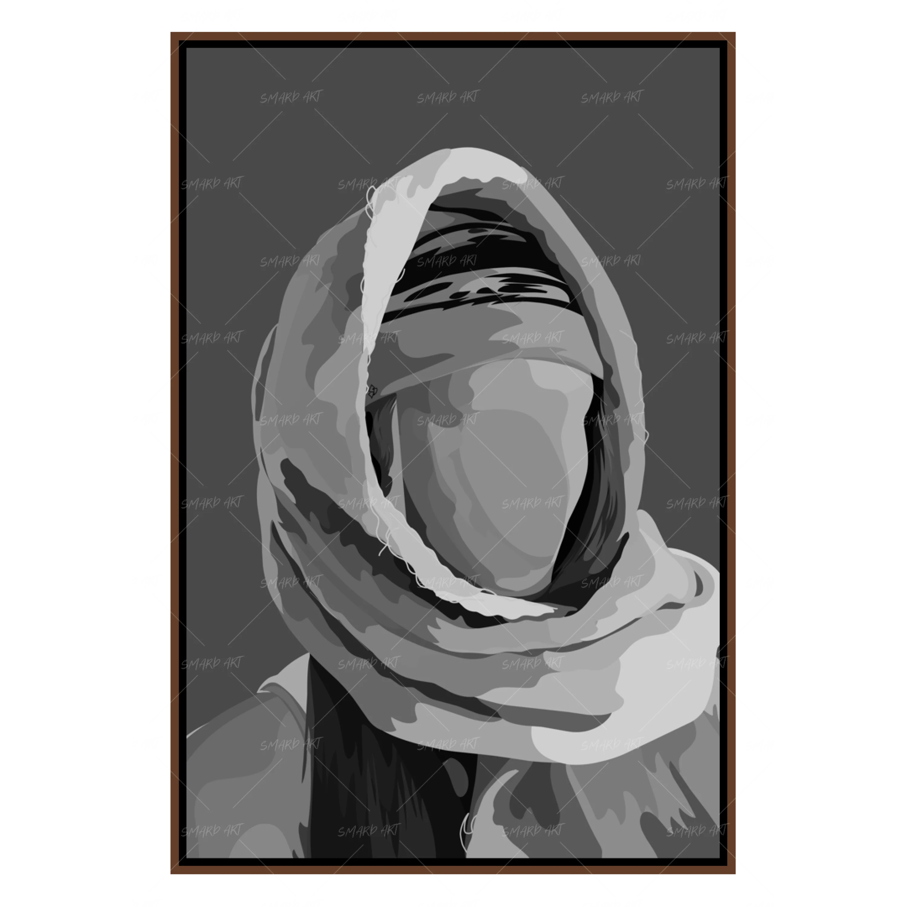 Green Scarf B&W-Smard