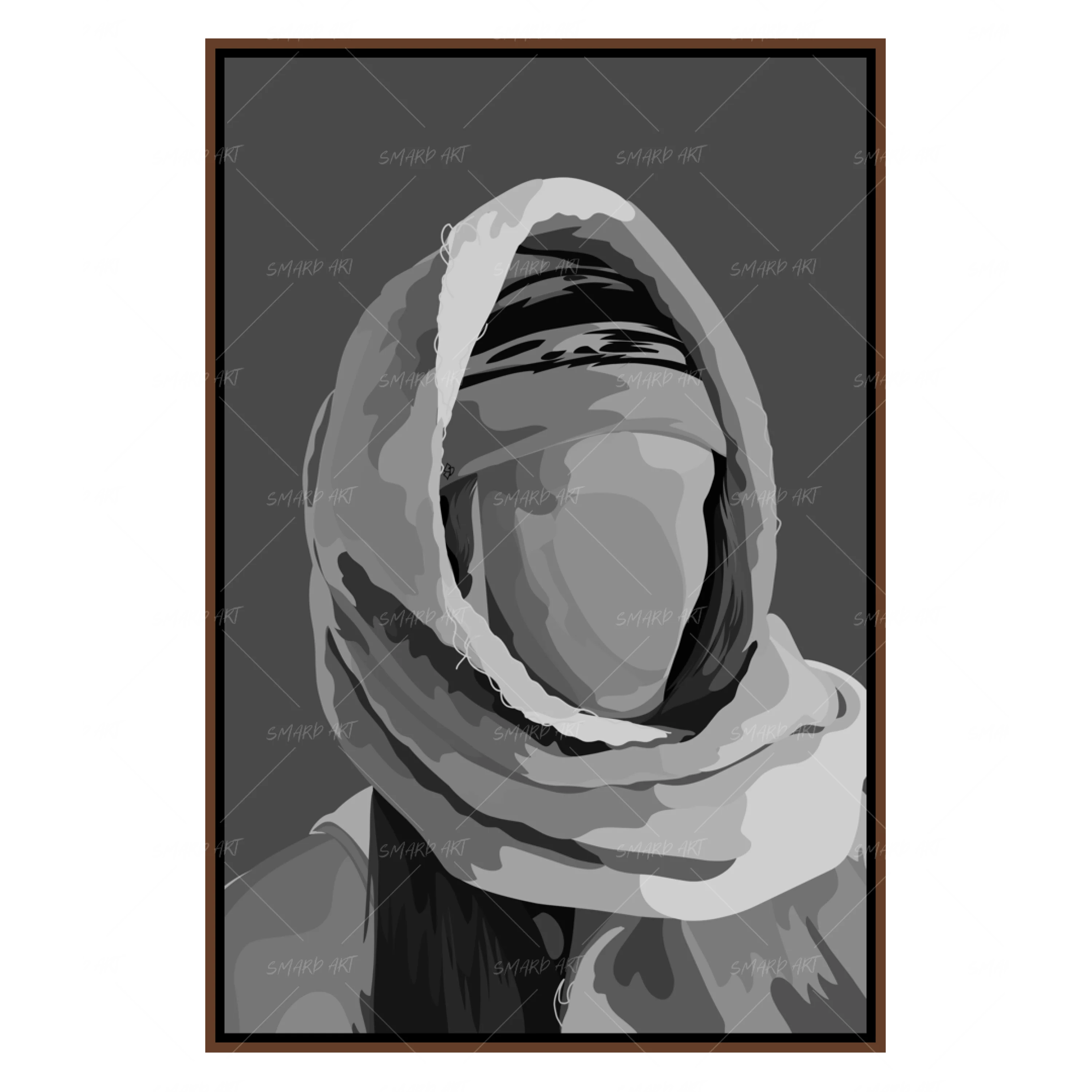 Green Scarf B&W-Smard