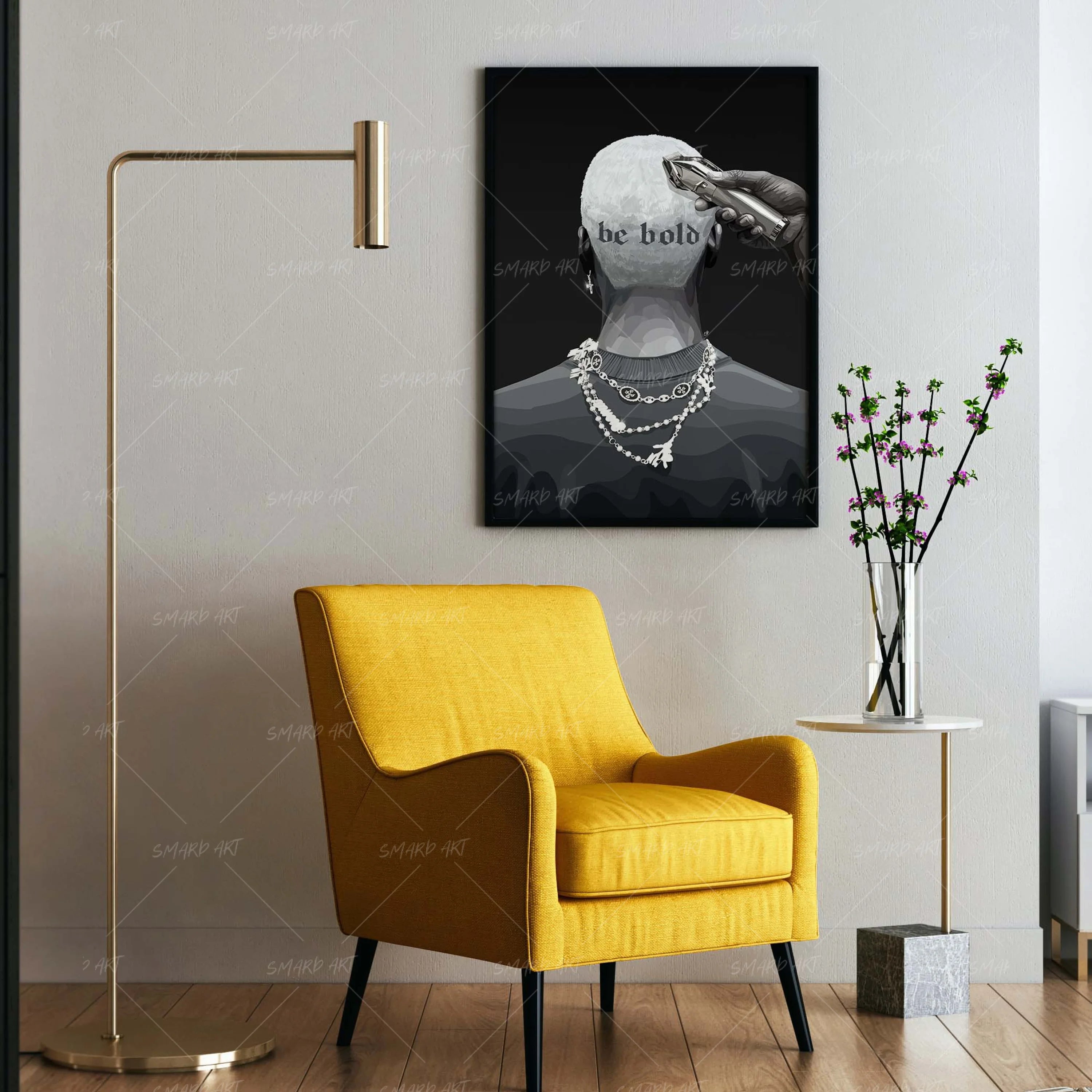 Headstrong-wall art print featuring decorative artistic design suitable for living rooms, offices, and schools by SmardArt. Elevate your space with Black wall art that speaks to culture, identity, and creativity. At Smard, we celebrate artistry made with melanin, bringing powerful and inspiring designs to life.