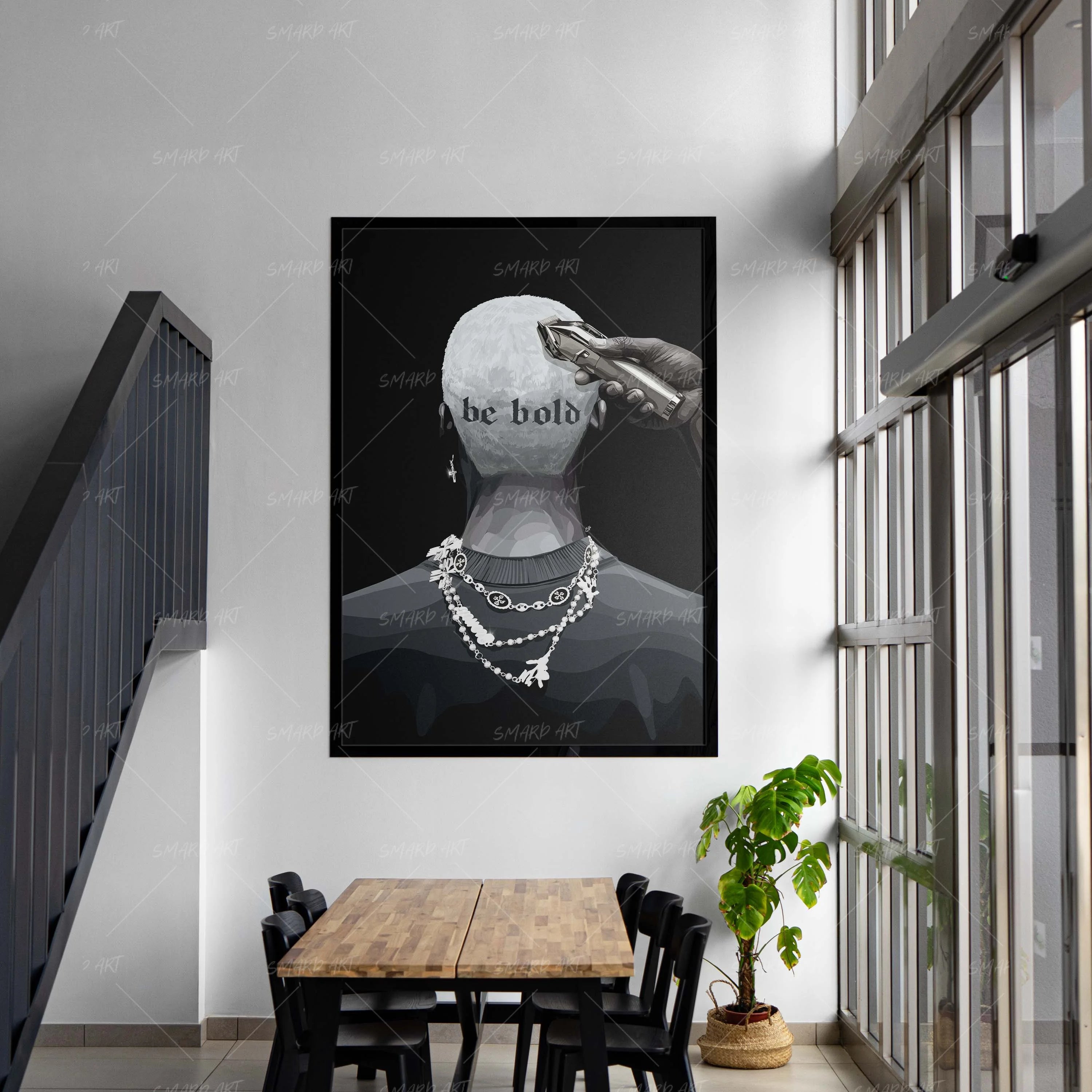 Headstrong-wall art print featuring decorative artistic design suitable for living rooms, offices, and schools by SmardArt. Elevate your space with Black wall art that speaks to culture, identity, and creativity. At Smard, we celebrate artistry made with melanin, bringing powerful and inspiring designs to life.