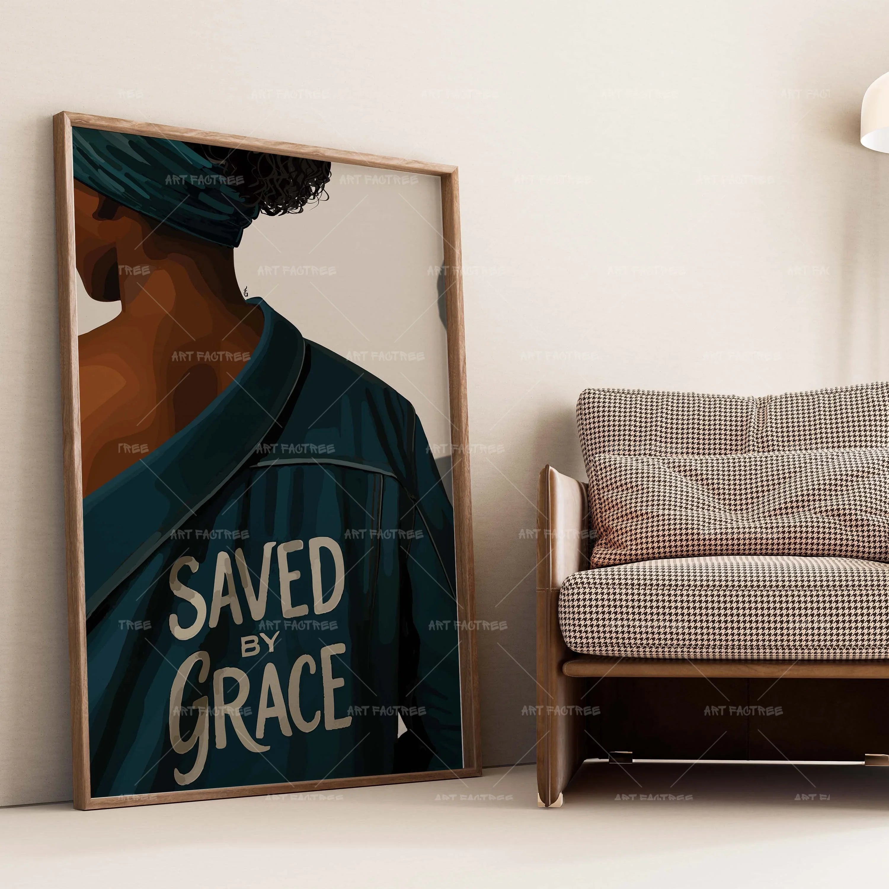 Headwrap & Grace (Smard X Anaya)-wall art print featuring decorative artistic design suitable for living rooms, offices, and schools by SmardArt. Elevate your space with Black wall art that speaks to culture, identity, and creativity. At Smard, we celebrate artistry made with melanin, bringing powerful and inspiring designs to life.