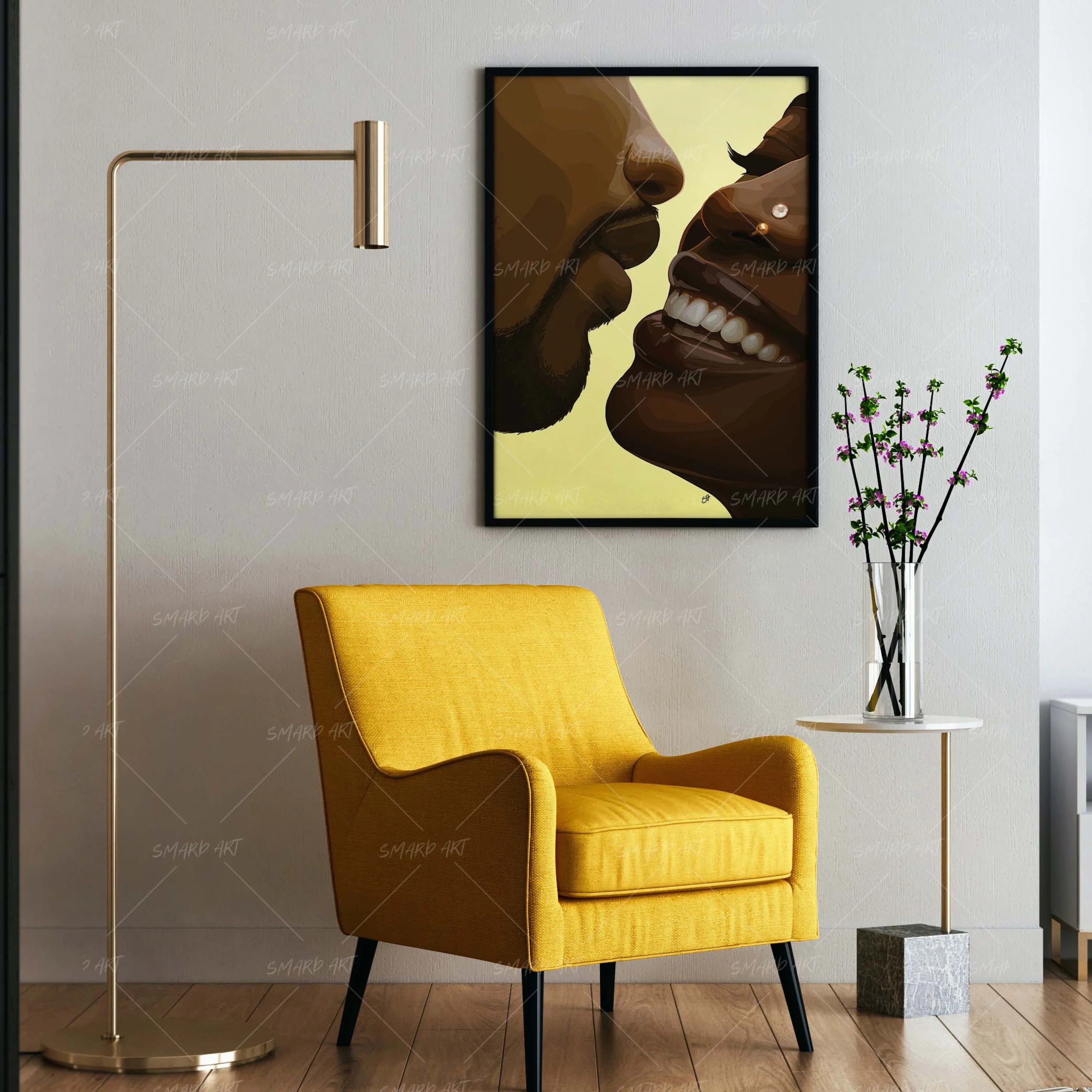 Heart Distance-wall art print featuring decorative artistic design suitable for living rooms, offices, and schools by SmardArt. Elevate your space with Black wall art that speaks to culture, identity, and creativity. At Smard, we celebrate artistry made with melanin, bringing powerful and inspiring designs to life.