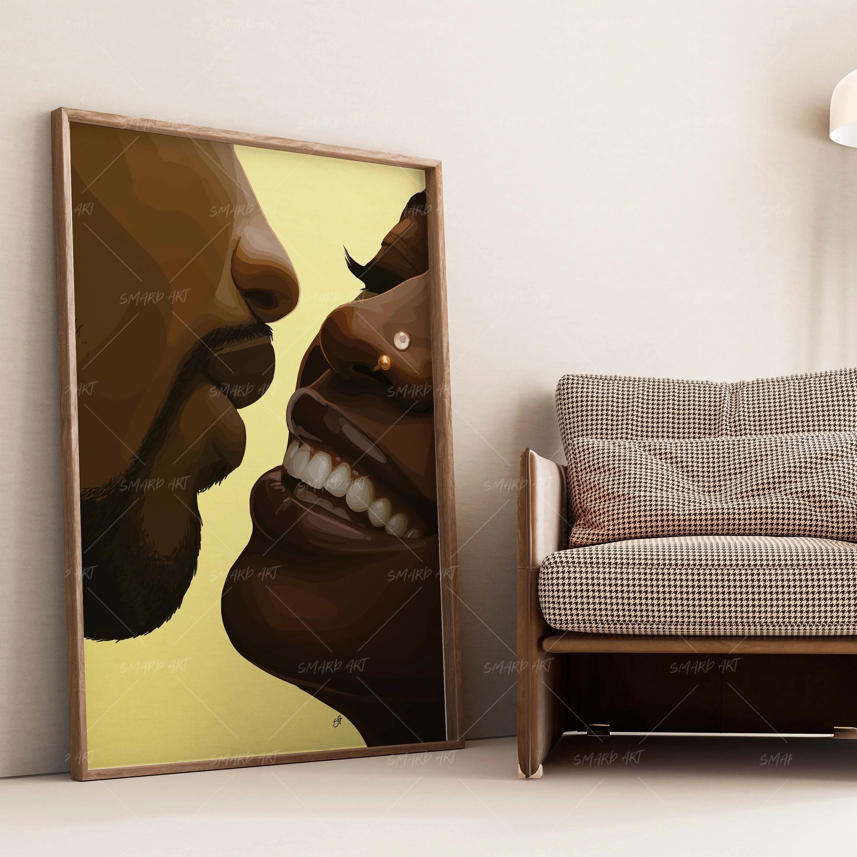 Heart Distance-wall art print featuring decorative artistic design suitable for living rooms, offices, and schools by SmardArt. Elevate your space with Black wall art that speaks to culture, identity, and creativity. At Smard, we celebrate artistry made with melanin, bringing powerful and inspiring designs to life.