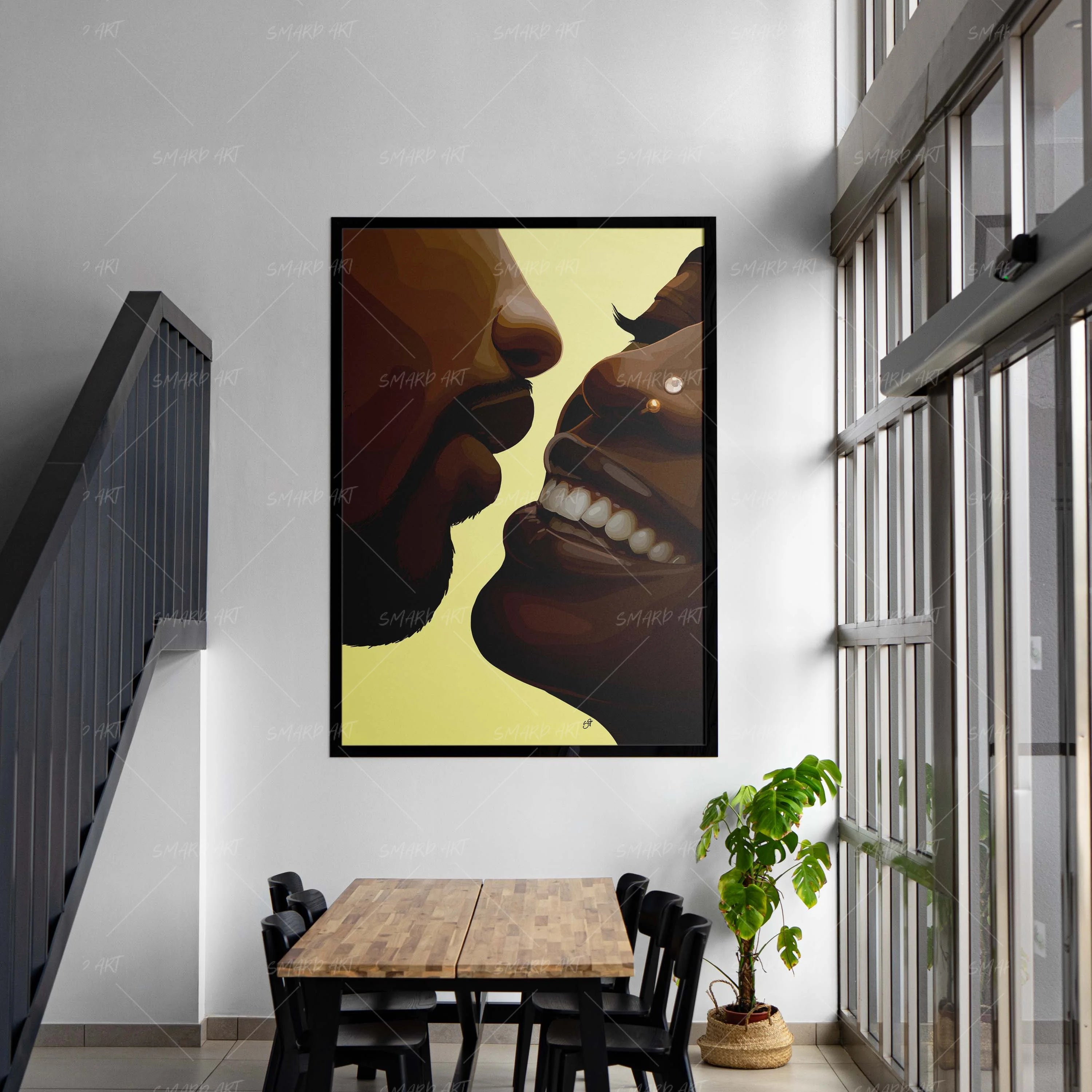 Heart Distance-wall art print featuring decorative artistic design suitable for living rooms, offices, and schools by SmardArt. Elevate your space with Black wall art that speaks to culture, identity, and creativity. At Smard, we celebrate artistry made with melanin, bringing powerful and inspiring designs to life.