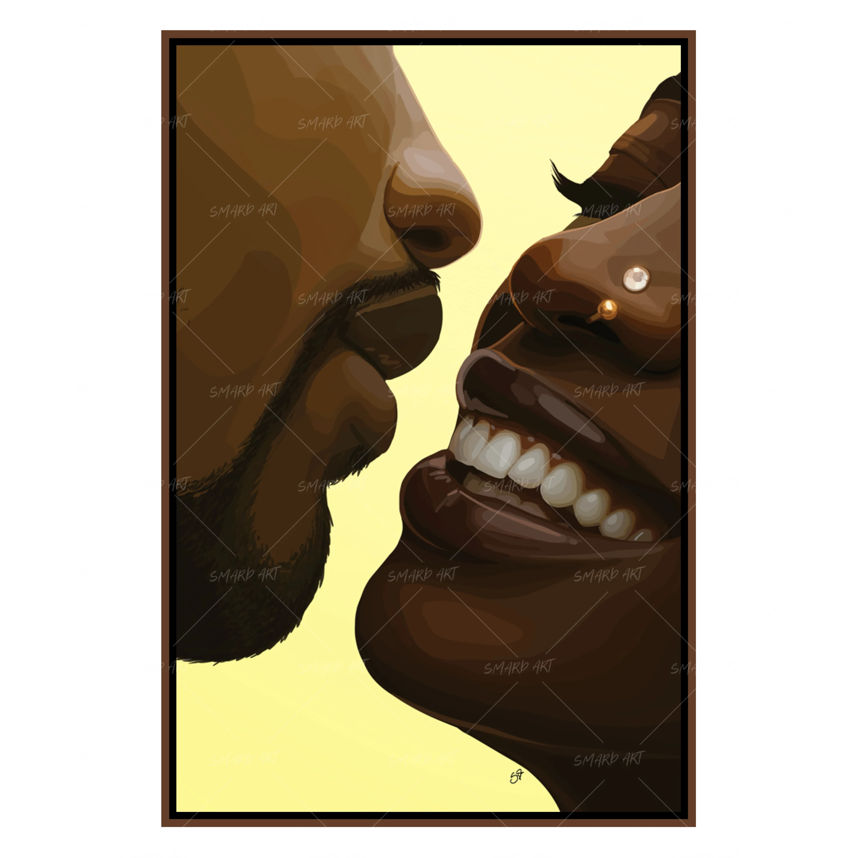 Heart Distance-wall art print featuring decorative artistic design suitable for living rooms, offices, and schools by SmardArt. Elevate your space with Black wall art that speaks to culture, identity, and creativity. At Smard, we celebrate artistry made with melanin, bringing powerful and inspiring designs to life.