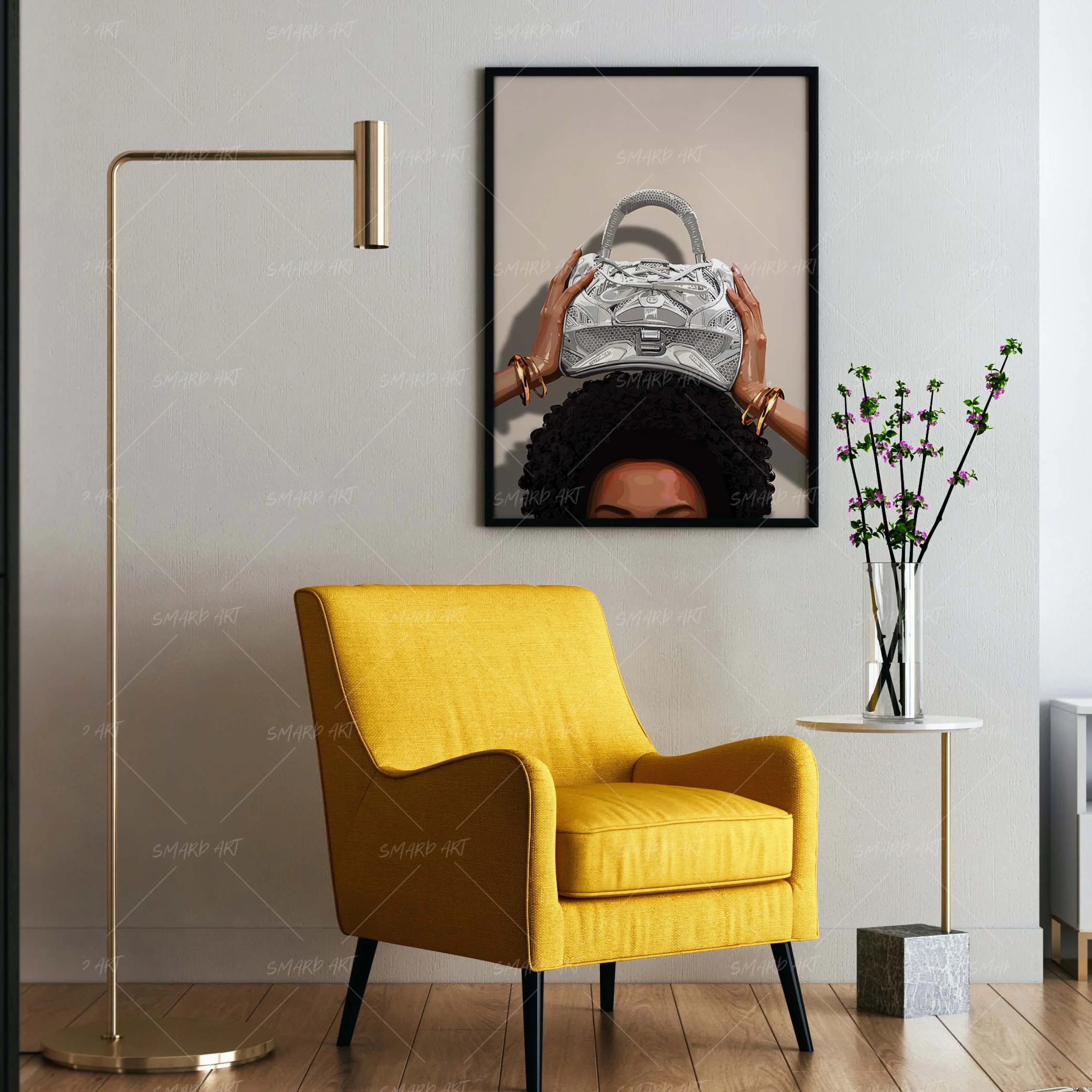 Held High-wall art print featuring decorative artistic design suitable for living rooms, offices, and schools by SmardArt. Elevate your space with Black wall art that speaks to culture, identity, and creativity. At Smard, we celebrate artistry made with melanin, bringing powerful and inspiring designs to life.