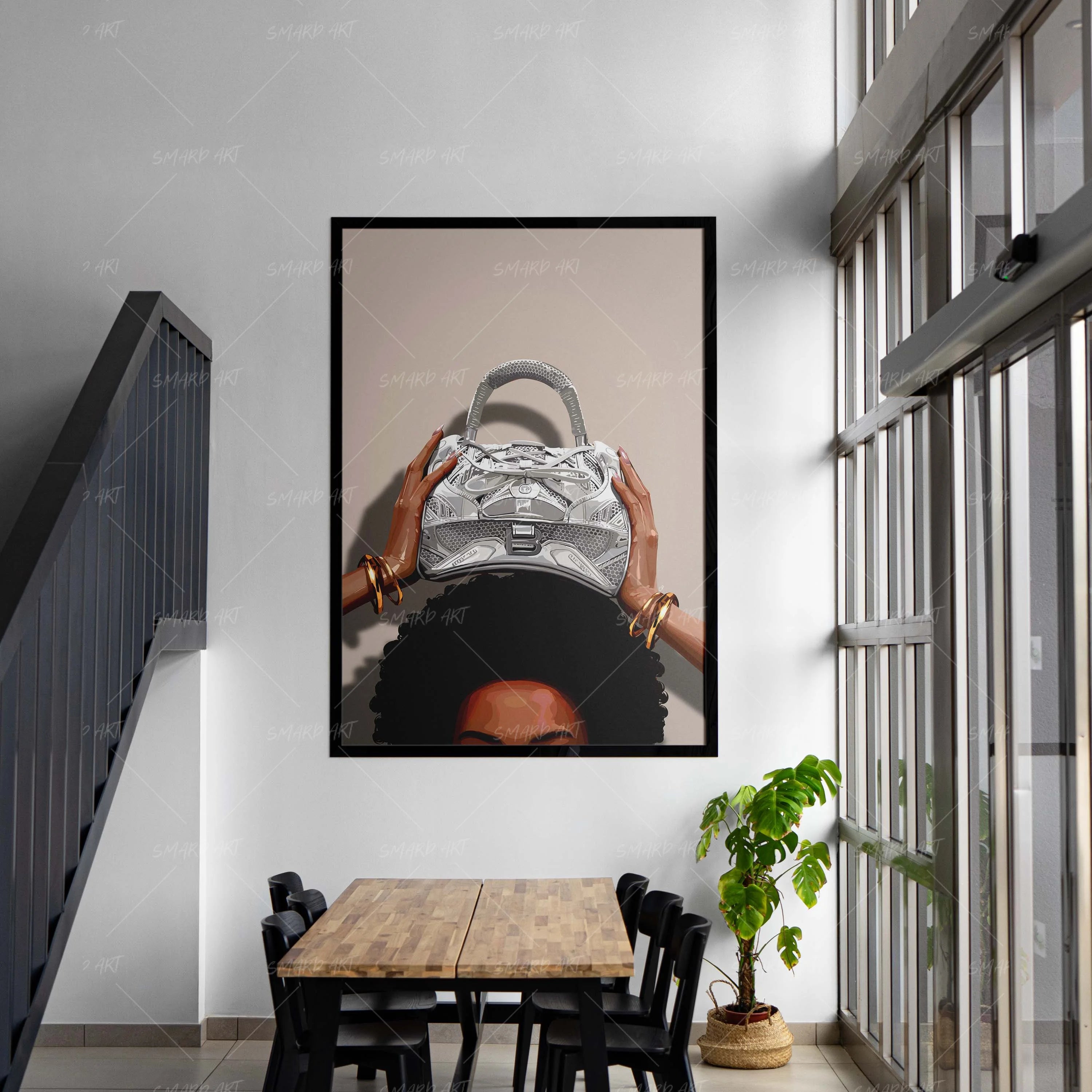 Held High-wall art print featuring decorative artistic design suitable for living rooms, offices, and schools by SmardArt. Elevate your space with Black wall art that speaks to culture, identity, and creativity. At Smard, we celebrate artistry made with melanin, bringing powerful and inspiring designs to life.