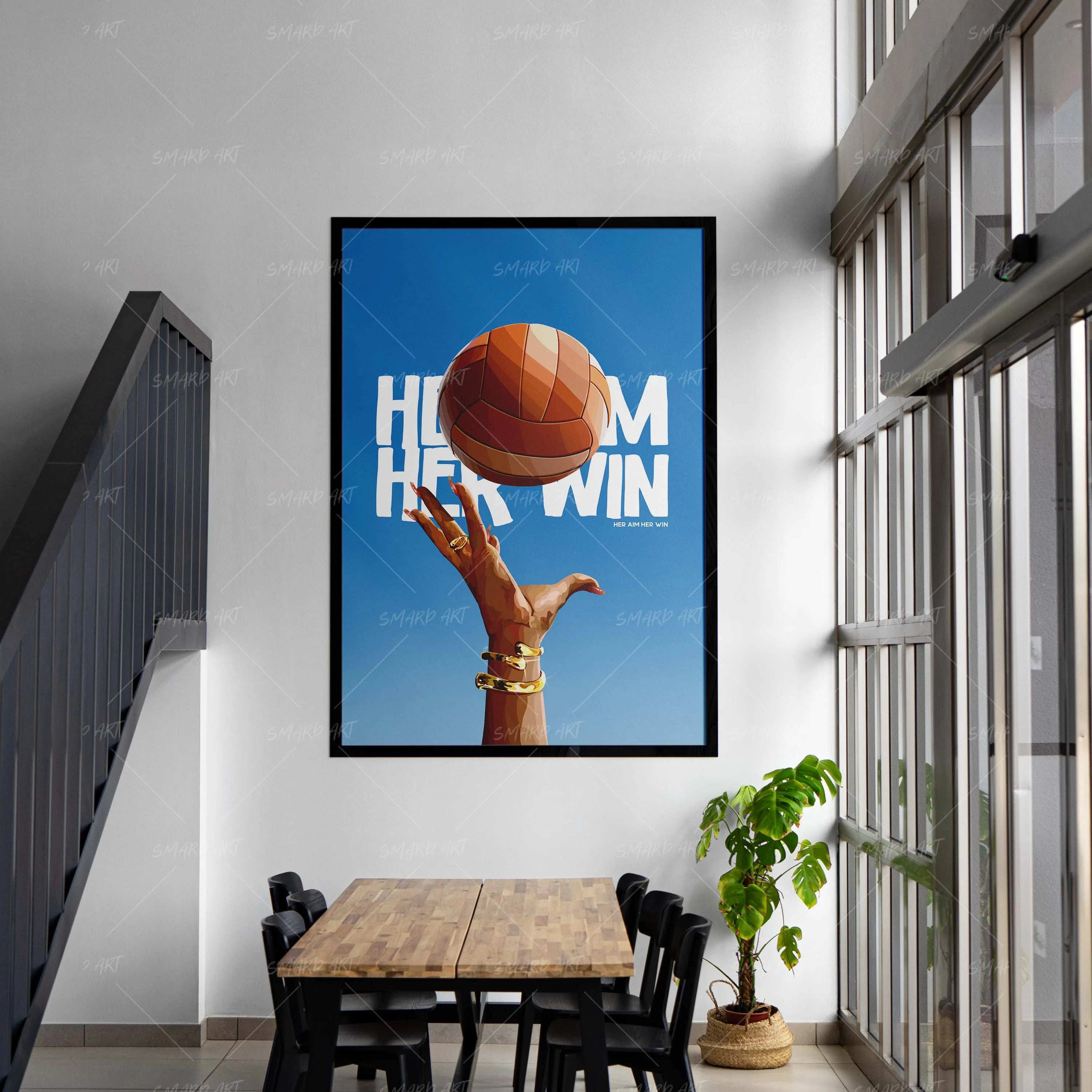 Her Arm, Her Win-wall art print featuring decorative artistic design suitable for living rooms, offices, and schools by SmardArt. Elevate your space with Black wall art that speaks to culture, identity, and creativity. At Smard, we celebrate artistry made with melanin, bringing powerful and inspiring designs to life.