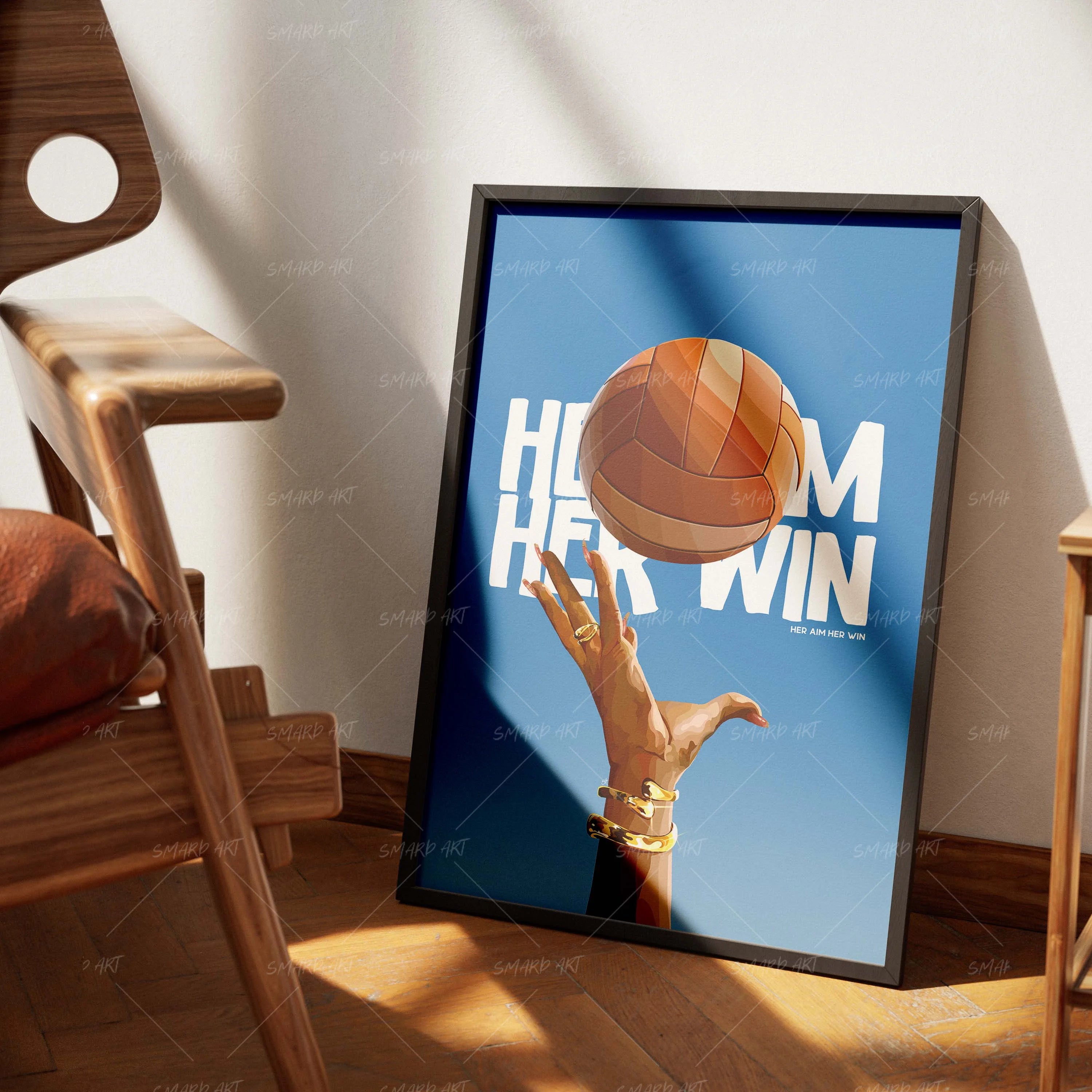 Her Arm, Her Win-wall art print featuring decorative artistic design suitable for living rooms, offices, and schools by SmardArt. Elevate your space with Black wall art that speaks to culture, identity, and creativity. At Smard, we celebrate artistry made with melanin, bringing powerful and inspiring designs to life.