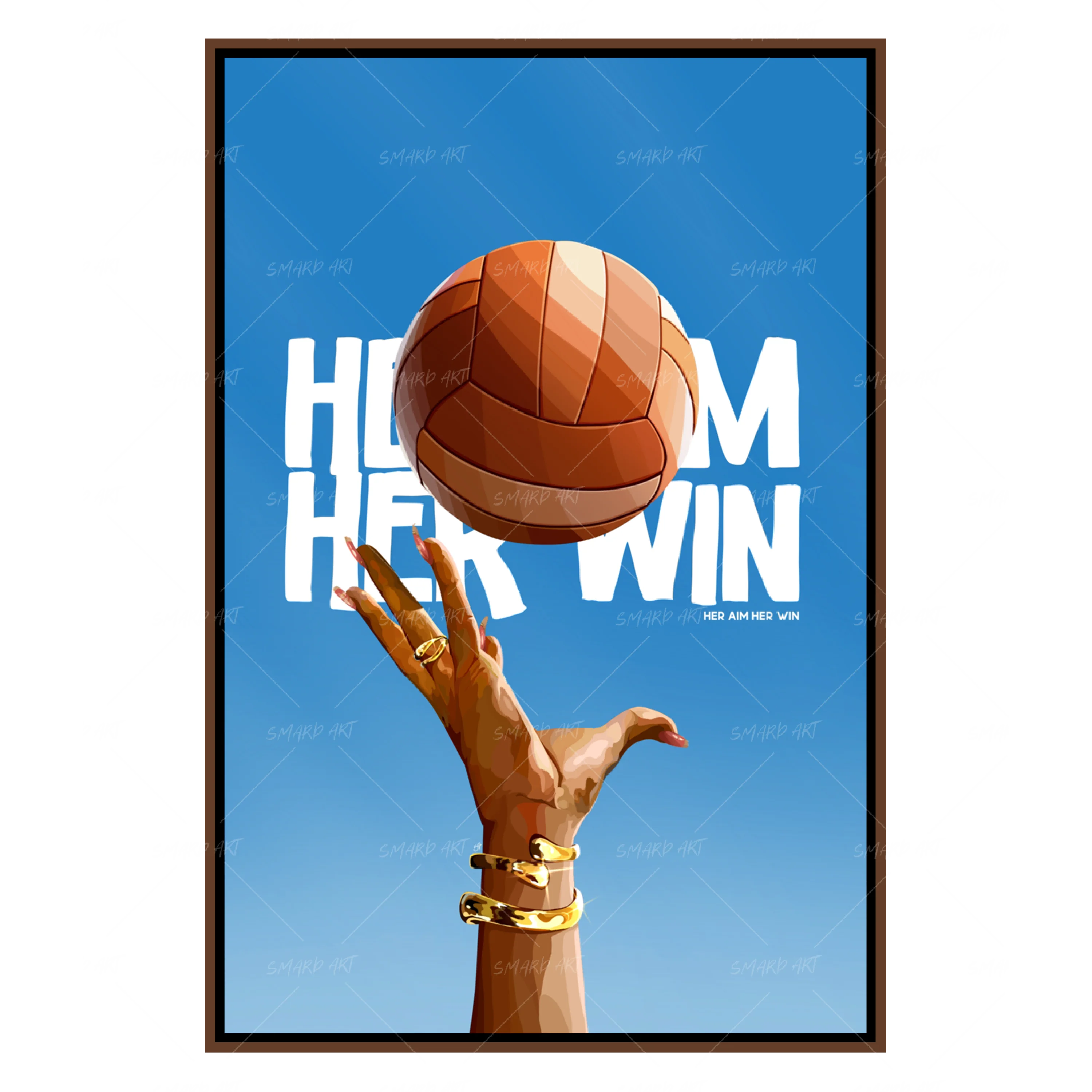 Her Arm, Her Win-wall art print featuring decorative artistic design suitable for living rooms, offices, and schools by SmardArt. Elevate your space with Black wall art that speaks to culture, identity, and creativity. At Smard, we celebrate artistry made with melanin, bringing powerful and inspiring designs to life.