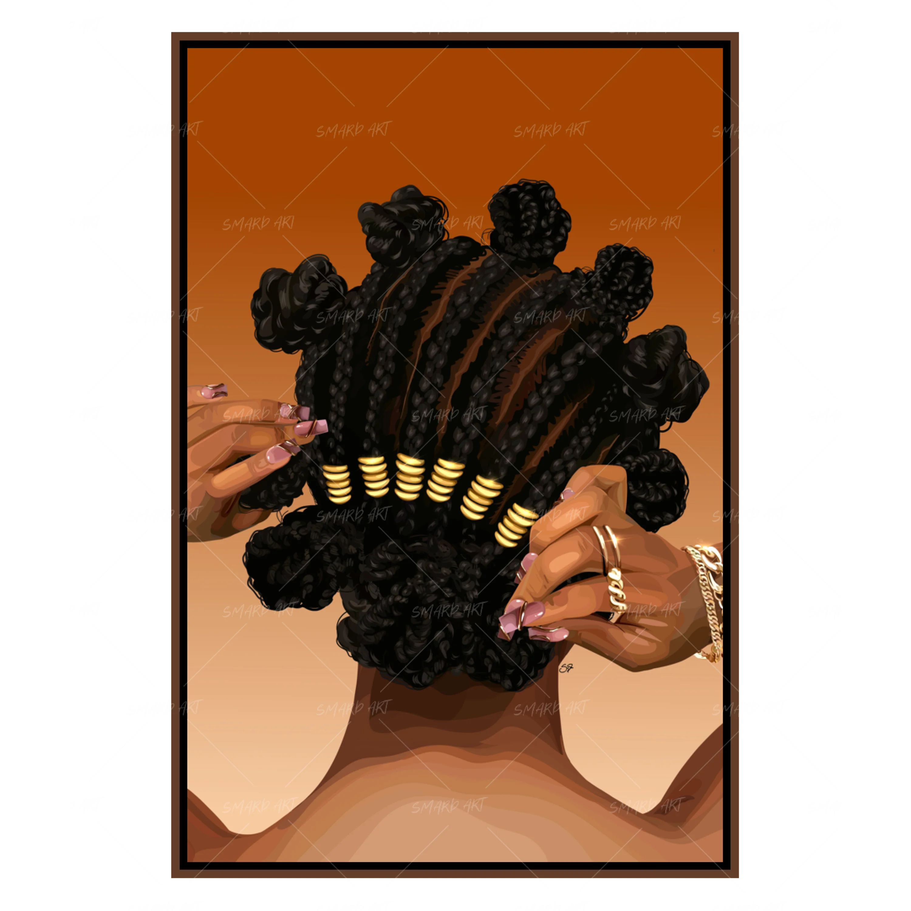 Her Crown-wall art print featuring decorative artistic design suitable for living rooms, offices, and schools by SmardArt. Elevate your space with Black wall art that speaks to culture, identity, and creativity. At Smard, we celebrate artistry made with melanin, bringing powerful and inspiring designs to life.