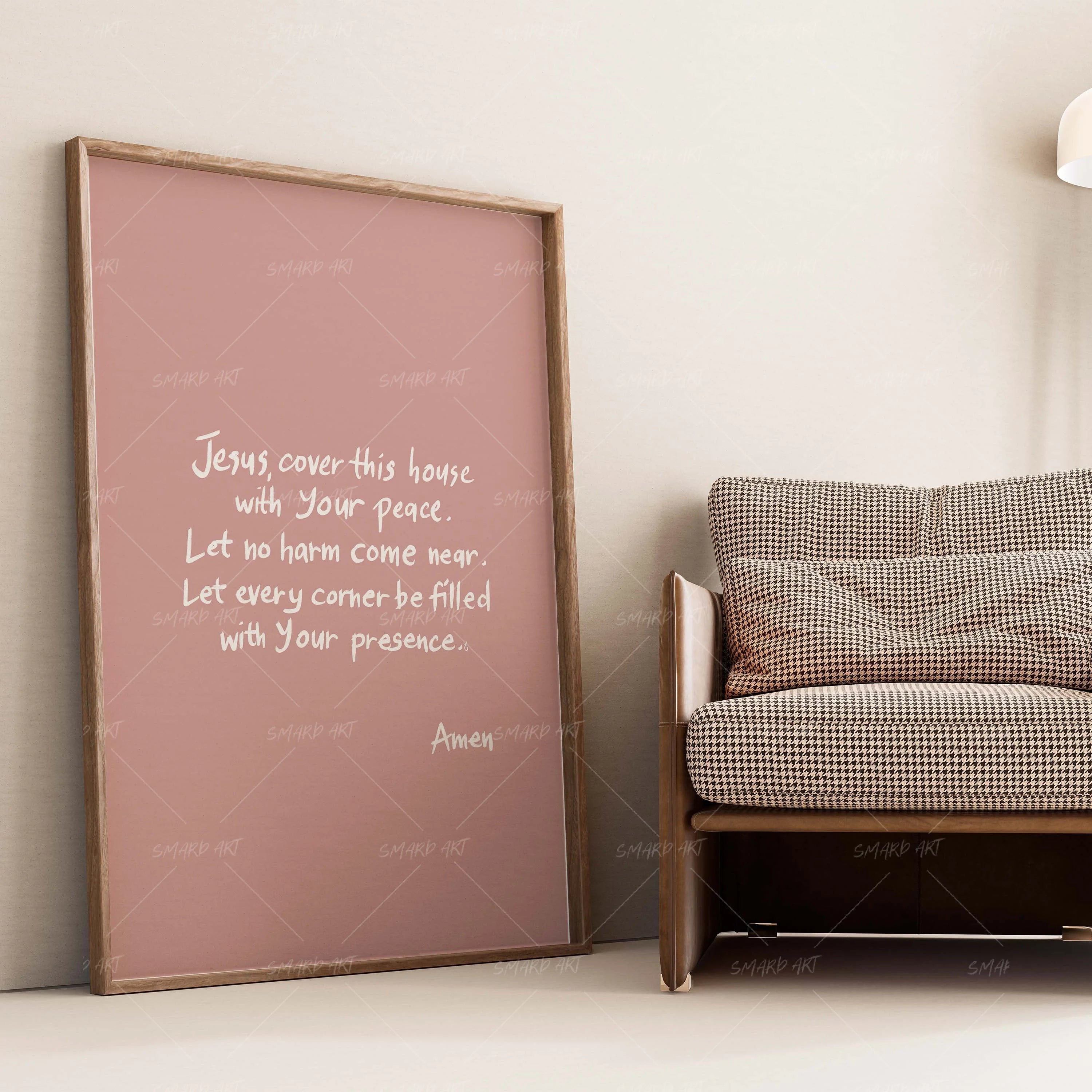 Home Protection Prayer-wall art print featuring decorative artistic design suitable for living rooms, offices, and schools by SmardArt. Elevate your space with Black wall art that speaks to culture, identity, and creativity. At Smard, we celebrate artistry made with melanin, bringing powerful and inspiring designs to life.