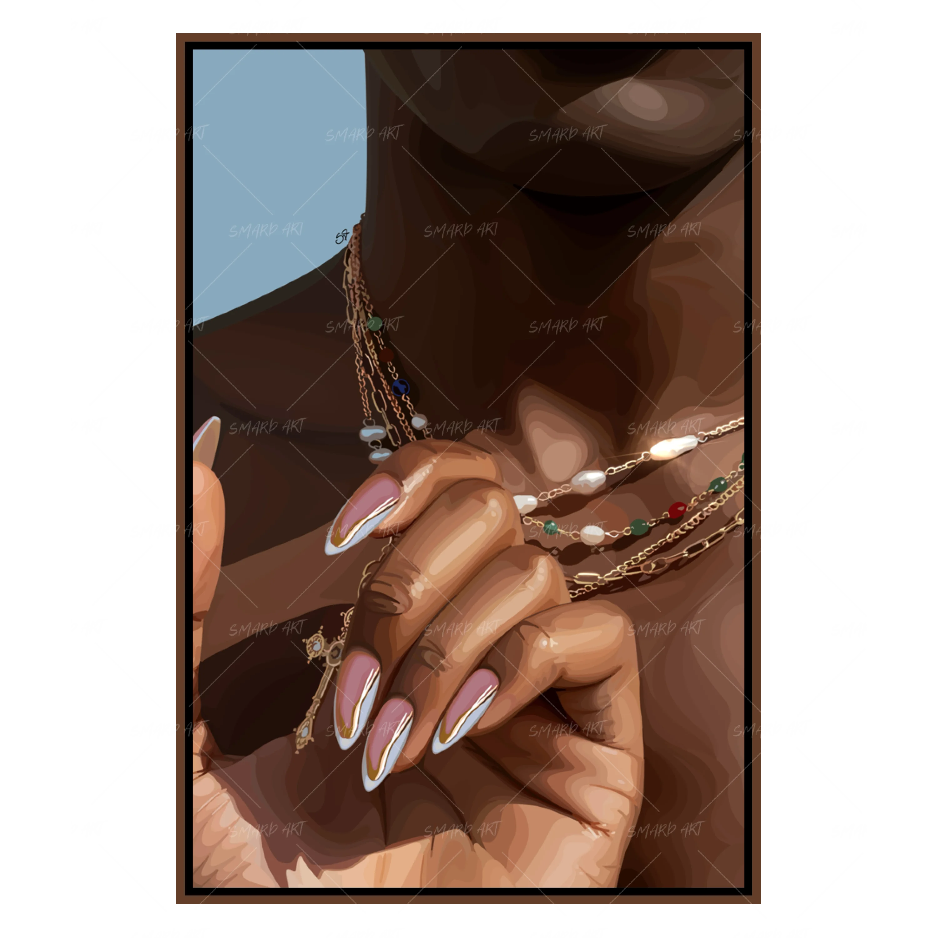 Hooked On Him-wall art print featuring decorative artistic design suitable for living rooms, offices, and schools by SmardArt. Elevate your space with Black wall art that speaks to culture, identity, and creativity. At Smard, we celebrate artistry made with melanin, bringing powerful and inspiring designs to life.