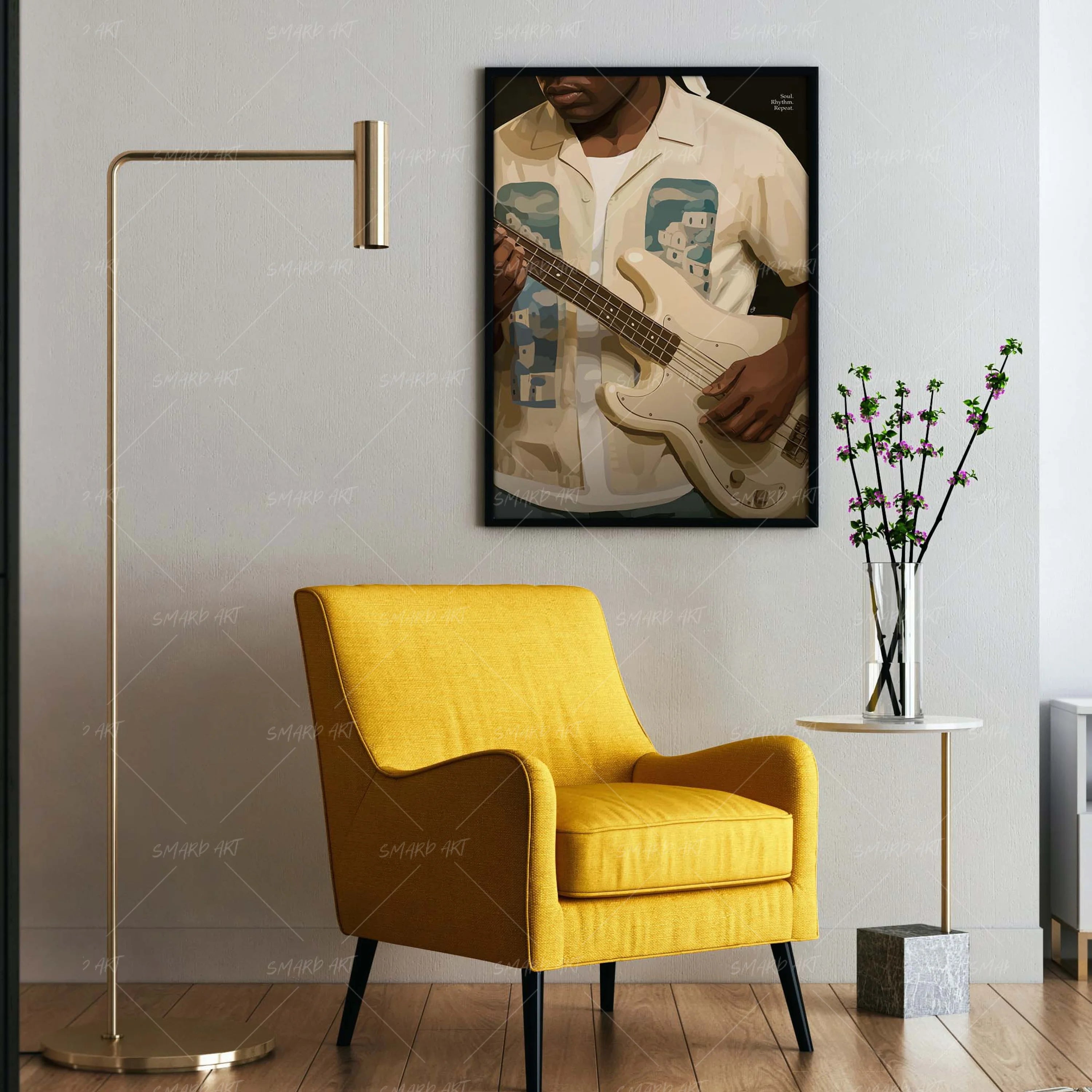 Hot Chords-wall art print featuring decorative artistic design suitable for living rooms, offices, and schools by SmardArt. Elevate your space with Black wall art that speaks to culture, identity, and creativity. At Smard, we celebrate artistry made with melanin, bringing powerful and inspiring designs to life.