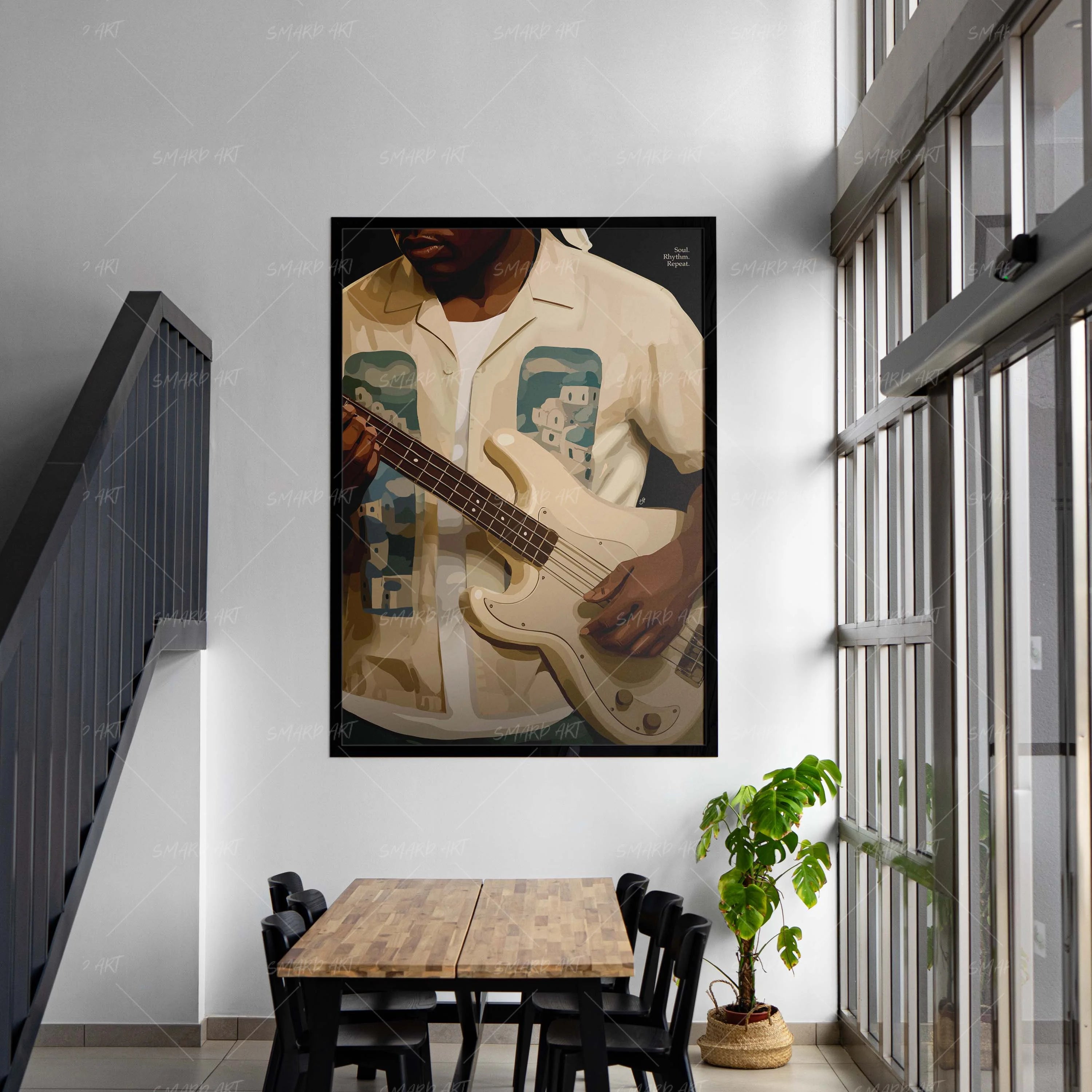 Hot Chords-wall art print featuring decorative artistic design suitable for living rooms, offices, and schools by SmardArt. Elevate your space with Black wall art that speaks to culture, identity, and creativity. At Smard, we celebrate artistry made with melanin, bringing powerful and inspiring designs to life.